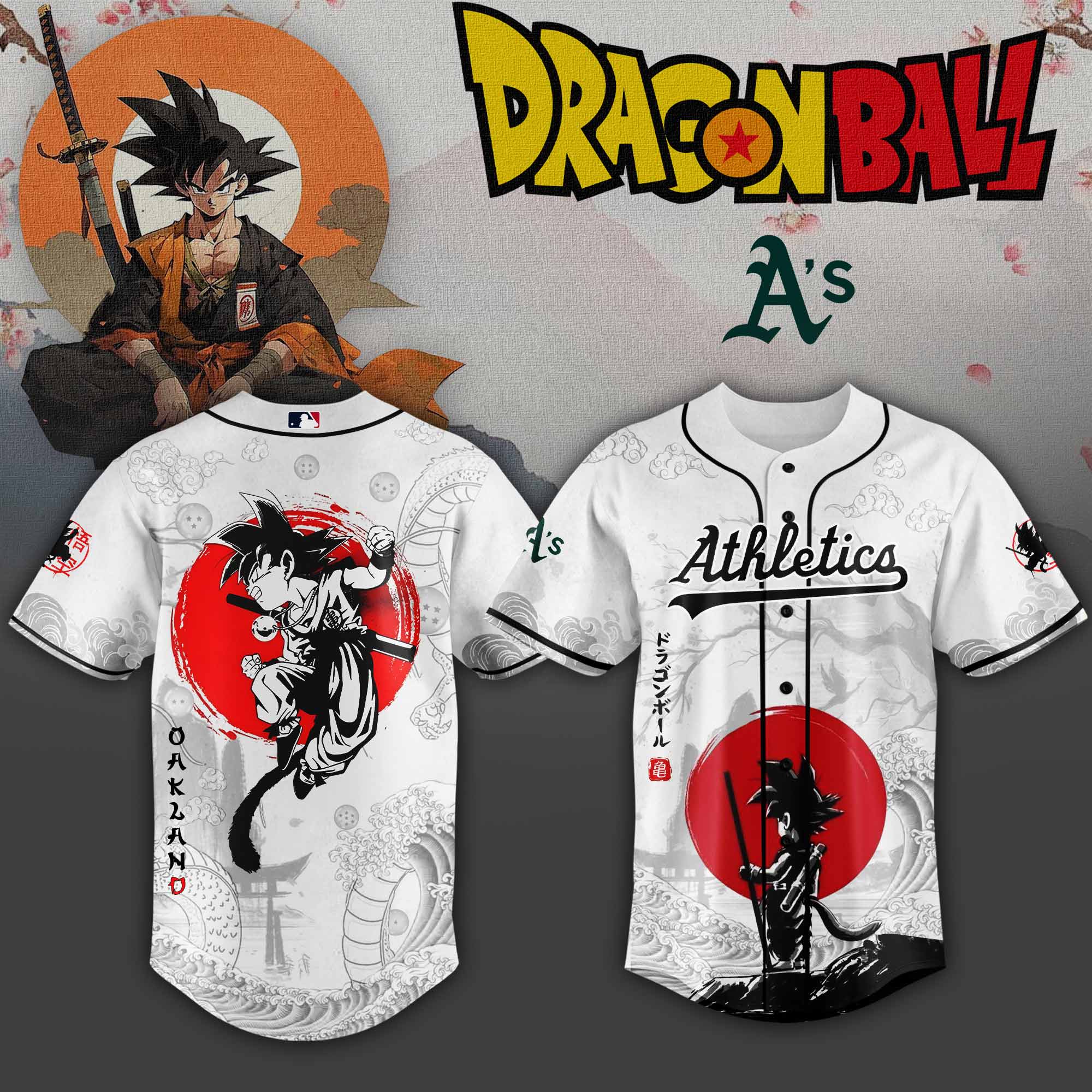Oakland Athletics Mlb X Dragon Ball Super Saiyan Custom Baseball Jersey Collection