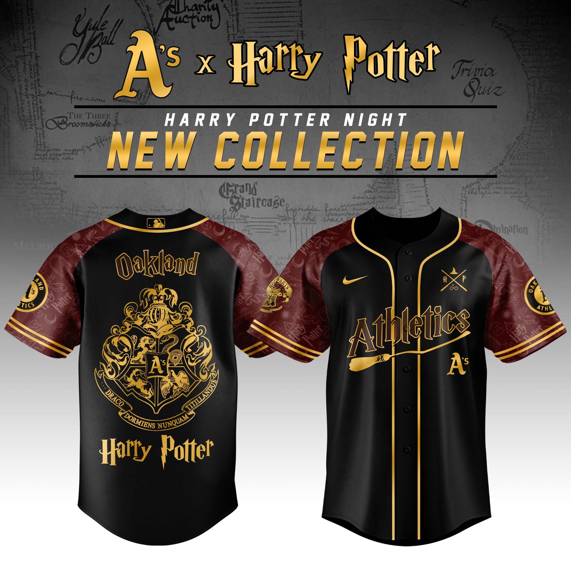 Oakland Athletics Mlb X Harry Potter Limited Edition Custom Baseball Jersey 2025