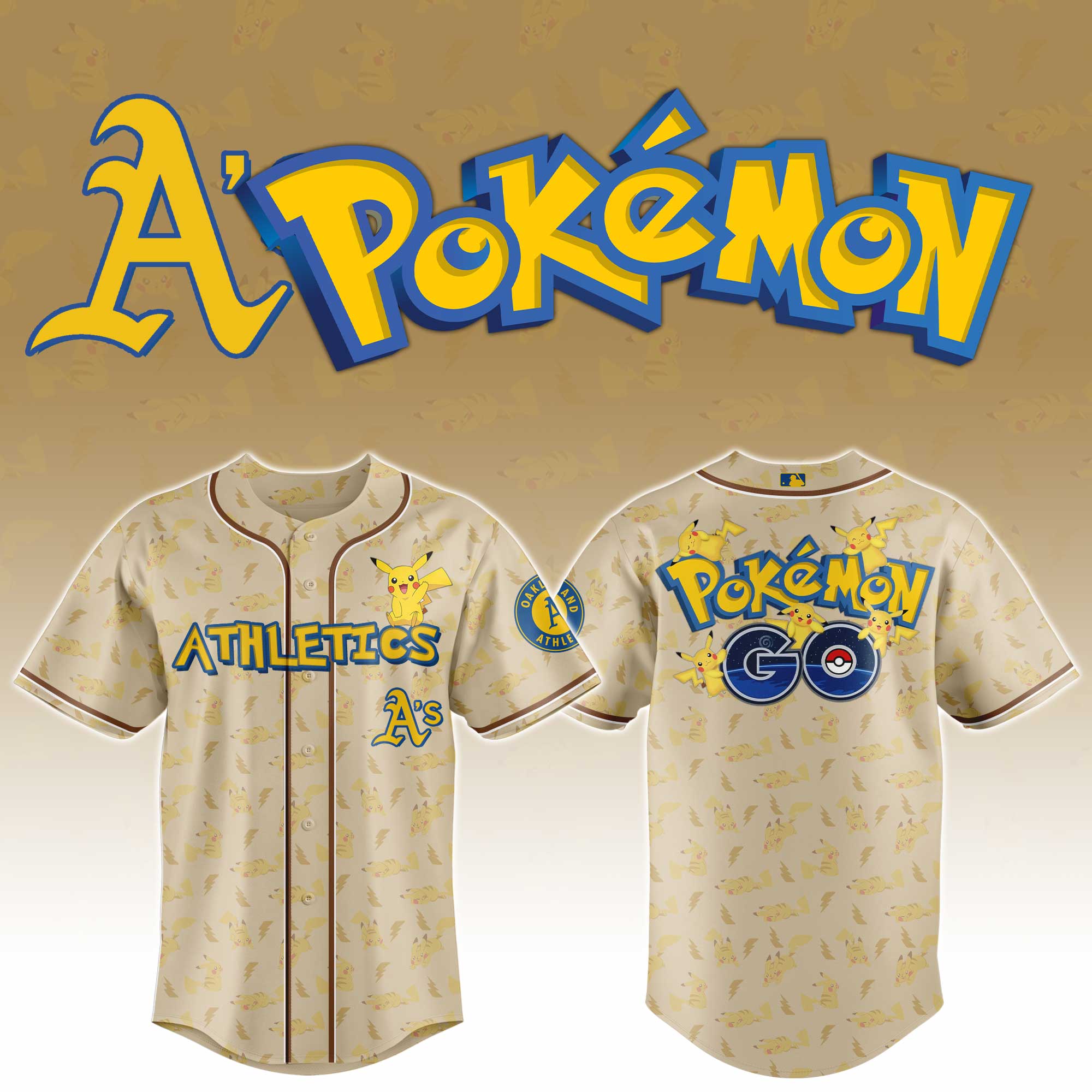 Oakland Athletics Mlb X Pokemon Go Custom Baseball Jersey