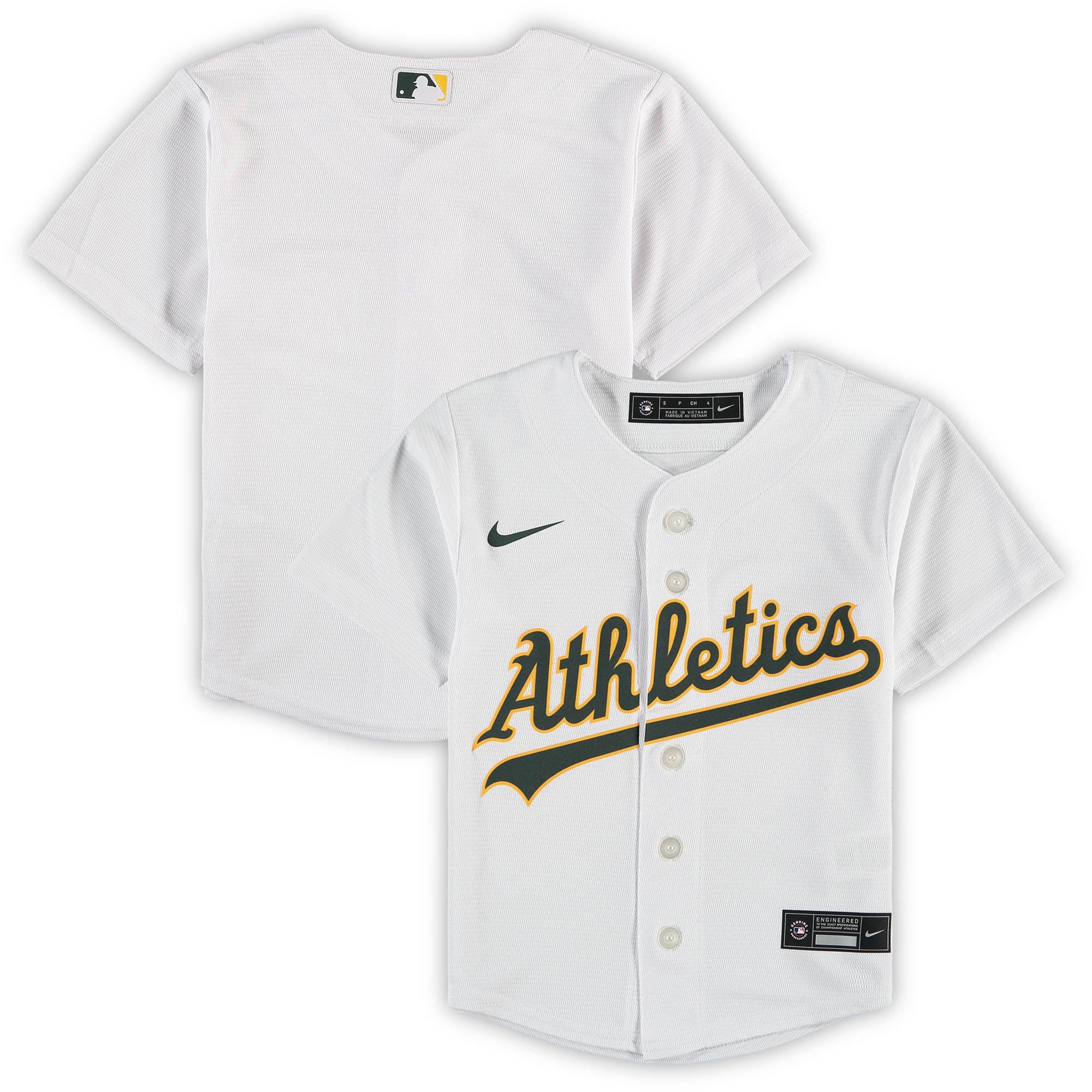 Oakland Athletics Preschool Home Replica Team Baseball Jersey - White