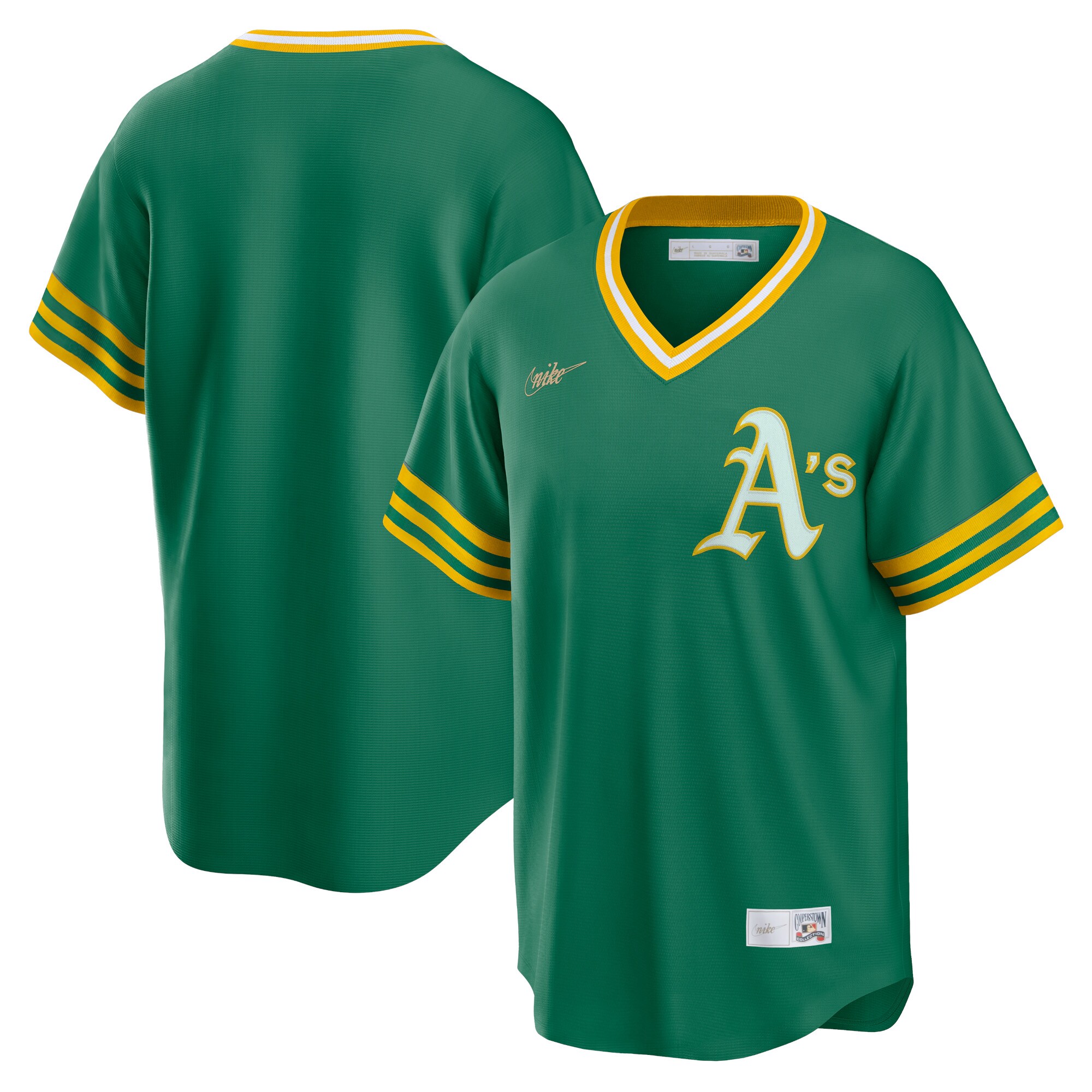 Oakland Athletics Road Cooperstown Collection Team Baseball Jersey – Kelly Green