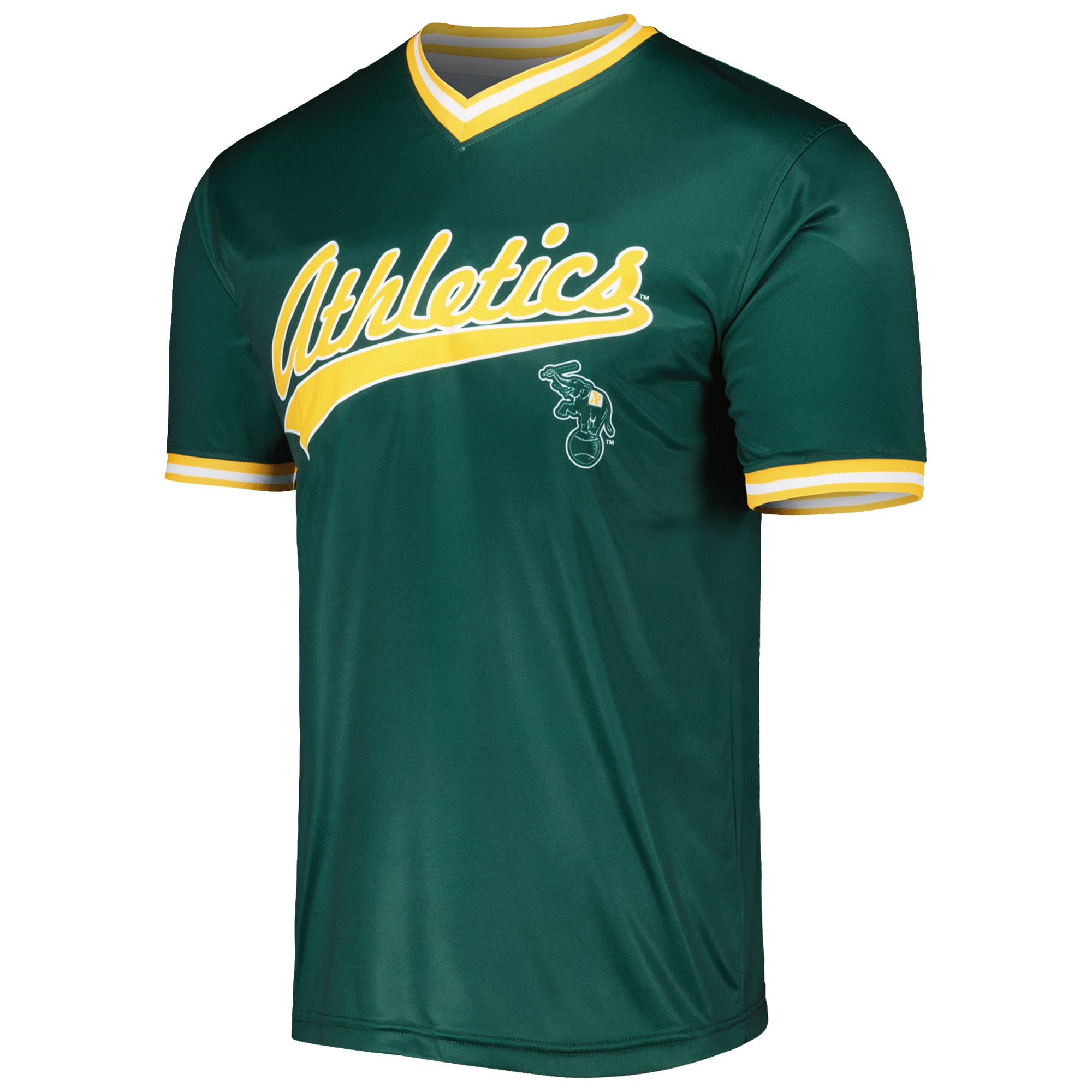 Alternative view of Oakland Athletics Stitches Cooperstown Collection Team Baseball Jersey - Kelly Green