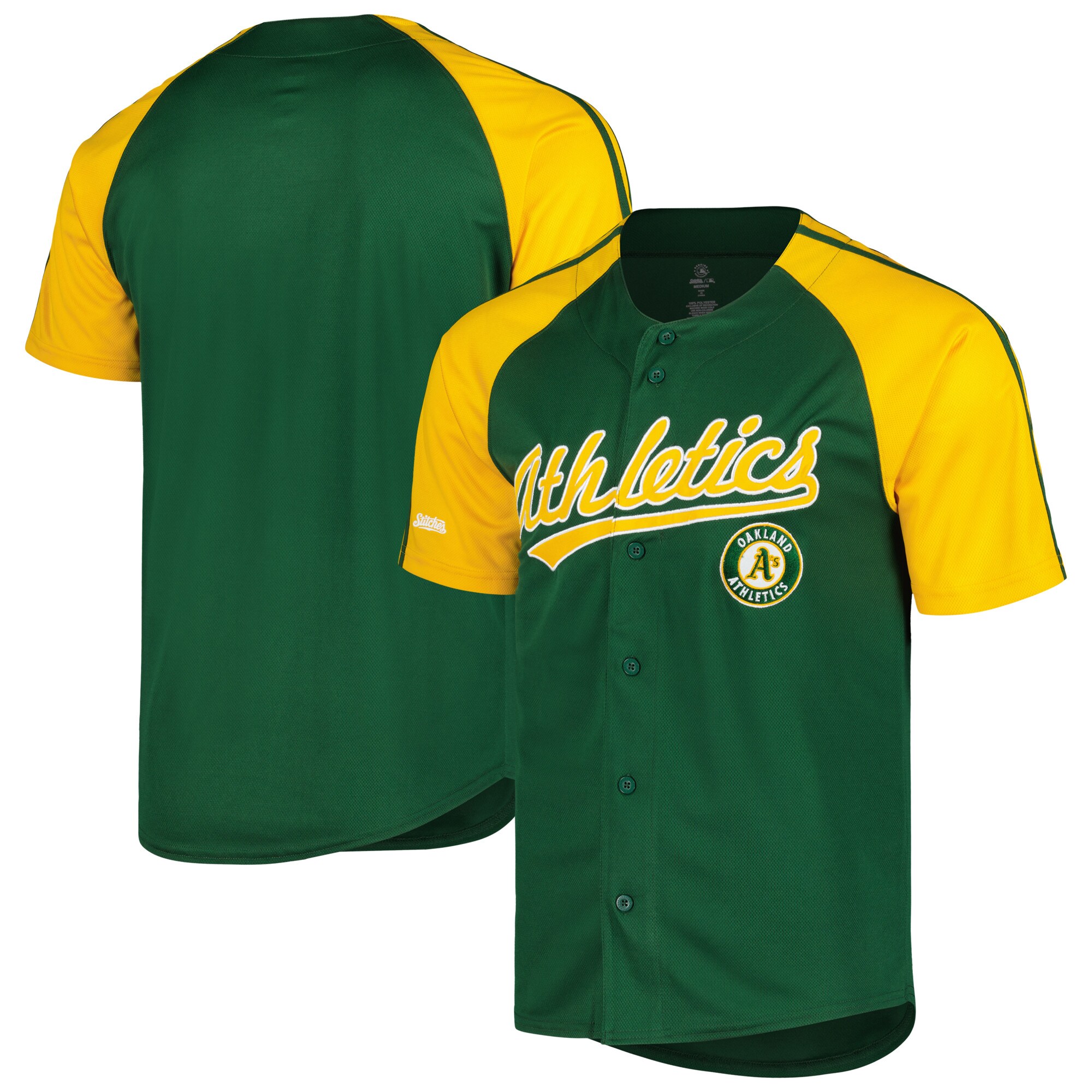 Oakland Athletics Stitches Team Raglan Baseball Jersey - Green