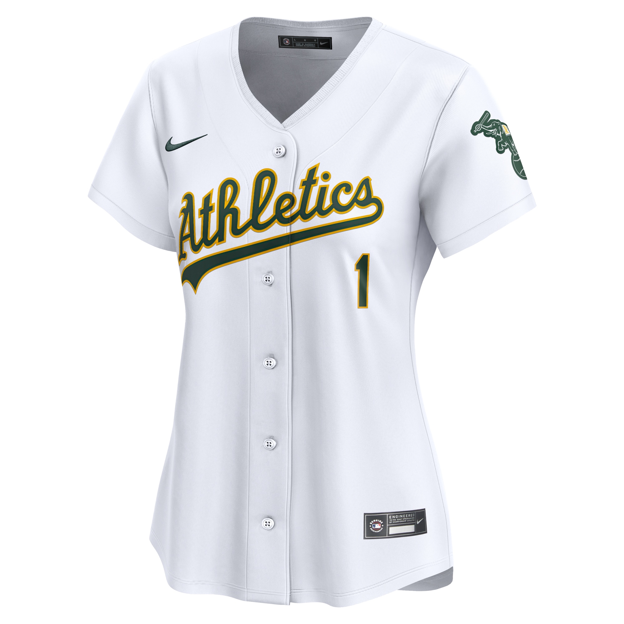 Alternative view of Oakland Athletics Women's #1 Mom Home Limited Baseball Jersey - White