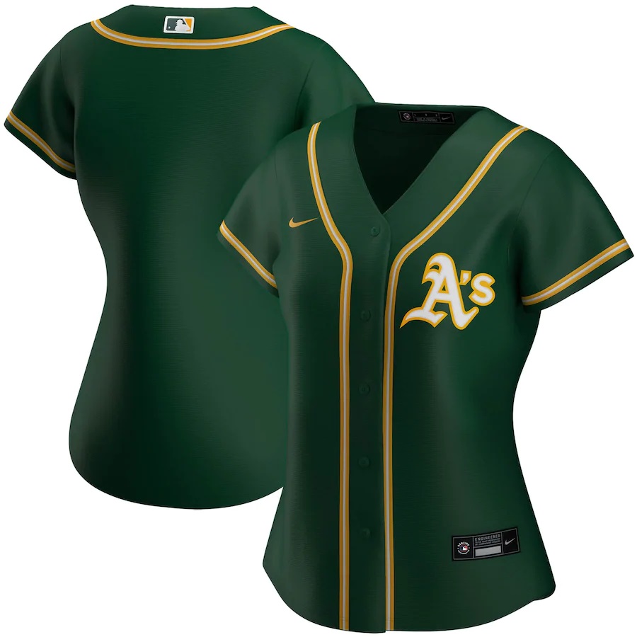 Oakland Athletics Women's Alternate 2020 Replica Team Baseball Jersey ÃƒÂ¢Ã¢â€šÂ¬Ã¢â‚¬Å“ Green