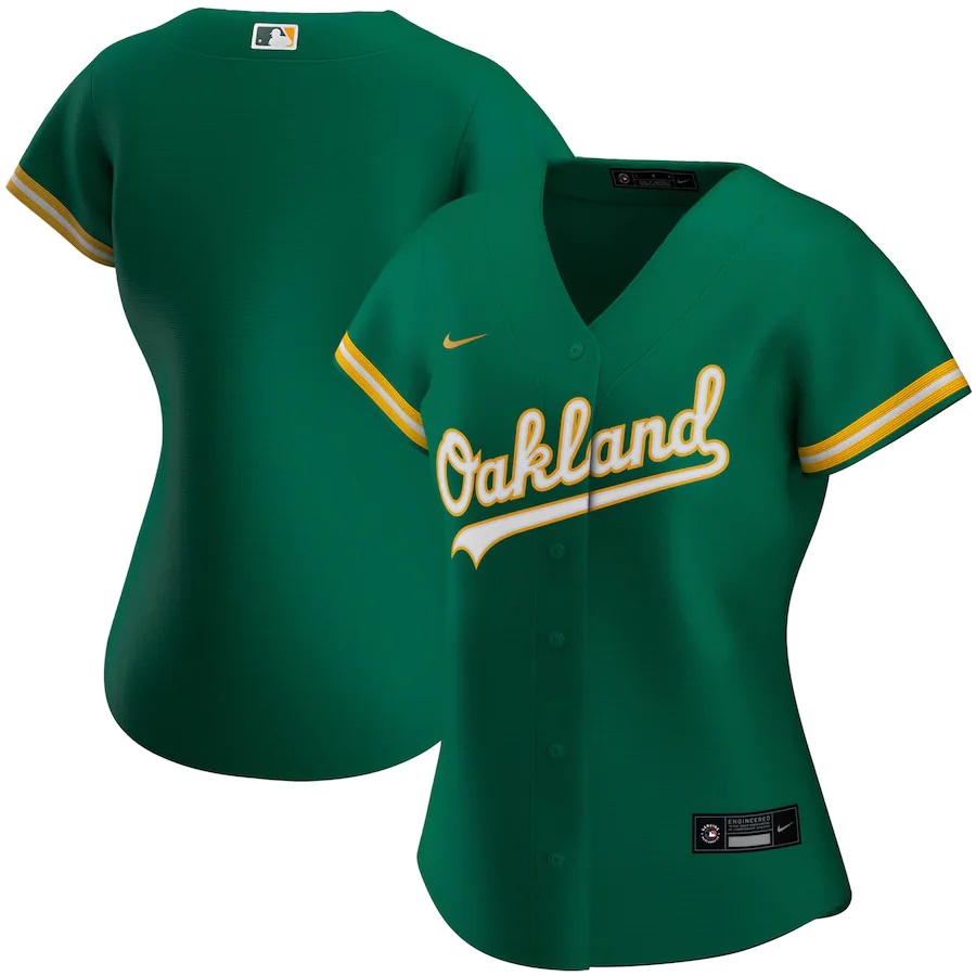 Oakland Athletics Women's Alternate 2020 Replica Team Baseball Jersey ÃƒÂ¢Ã¢â€šÂ¬Ã¢â‚¬Å“ Kelly Green