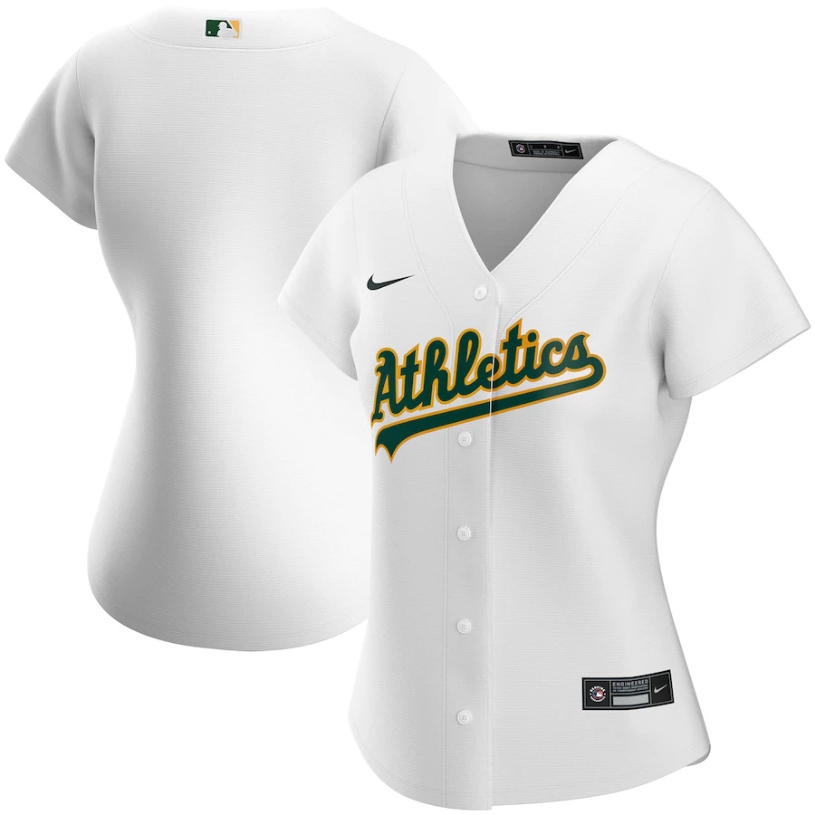 Oakland Athletics Women's Home 2020 Replica Team Baseball Jersey ÃƒÂ¢Ã¢â€šÂ¬Ã¢â‚¬Å“ White