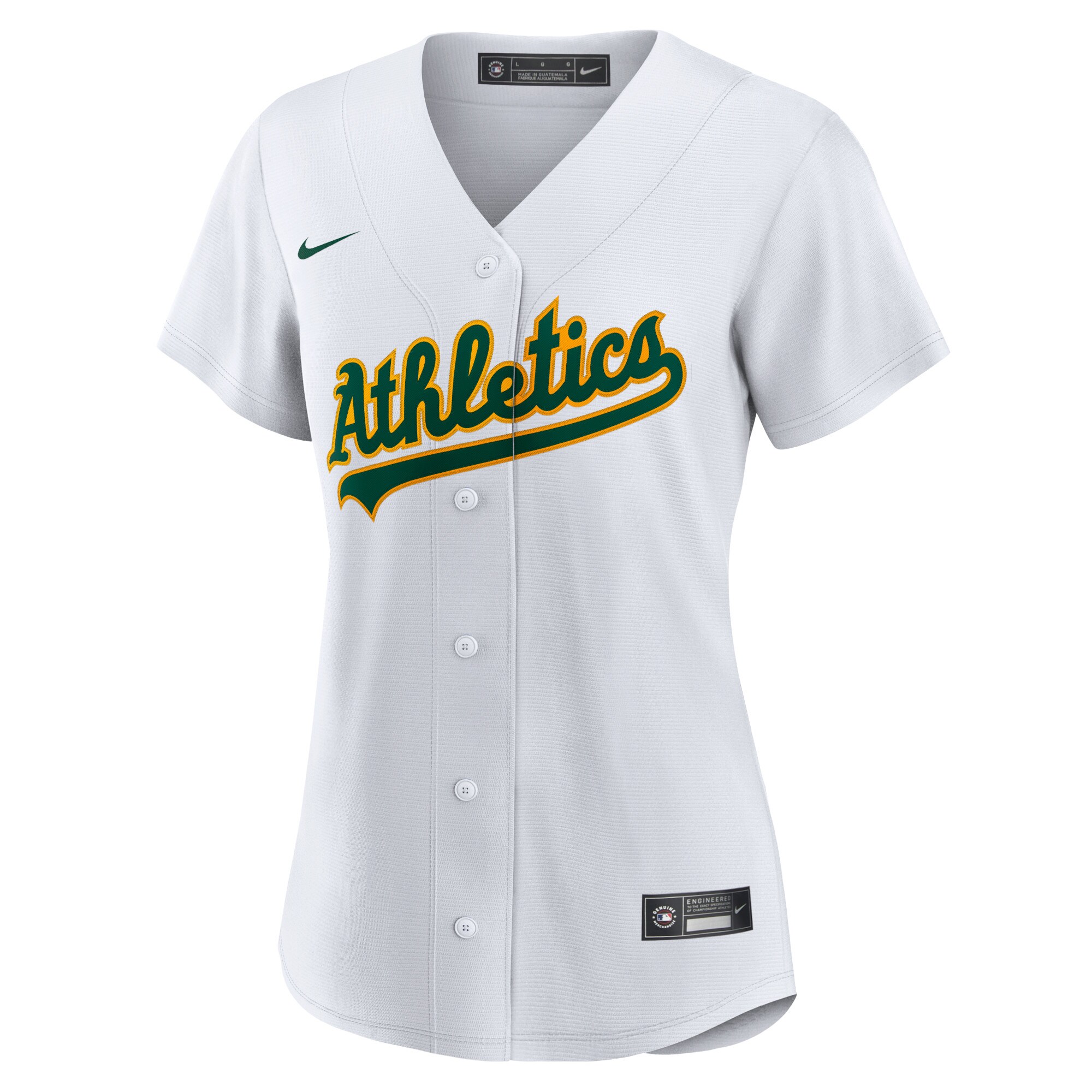 Alternative view of Oakland Athletics Women’s Home Blank Replica Jersey – White