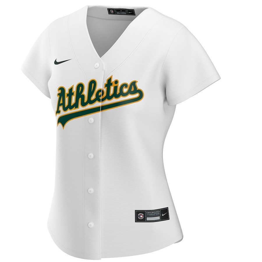 Alternative view of Oakland Athletics Women's Home Custom Jersey - White 
