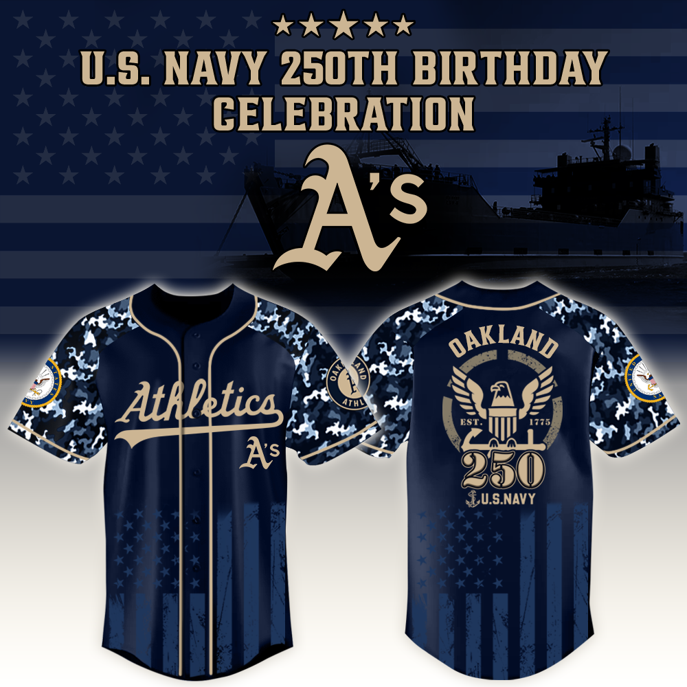 Oakland Athletics X Mlb Honoring 250 Years Of The U.s. Navy – Mlb Custom Baseball Jersey