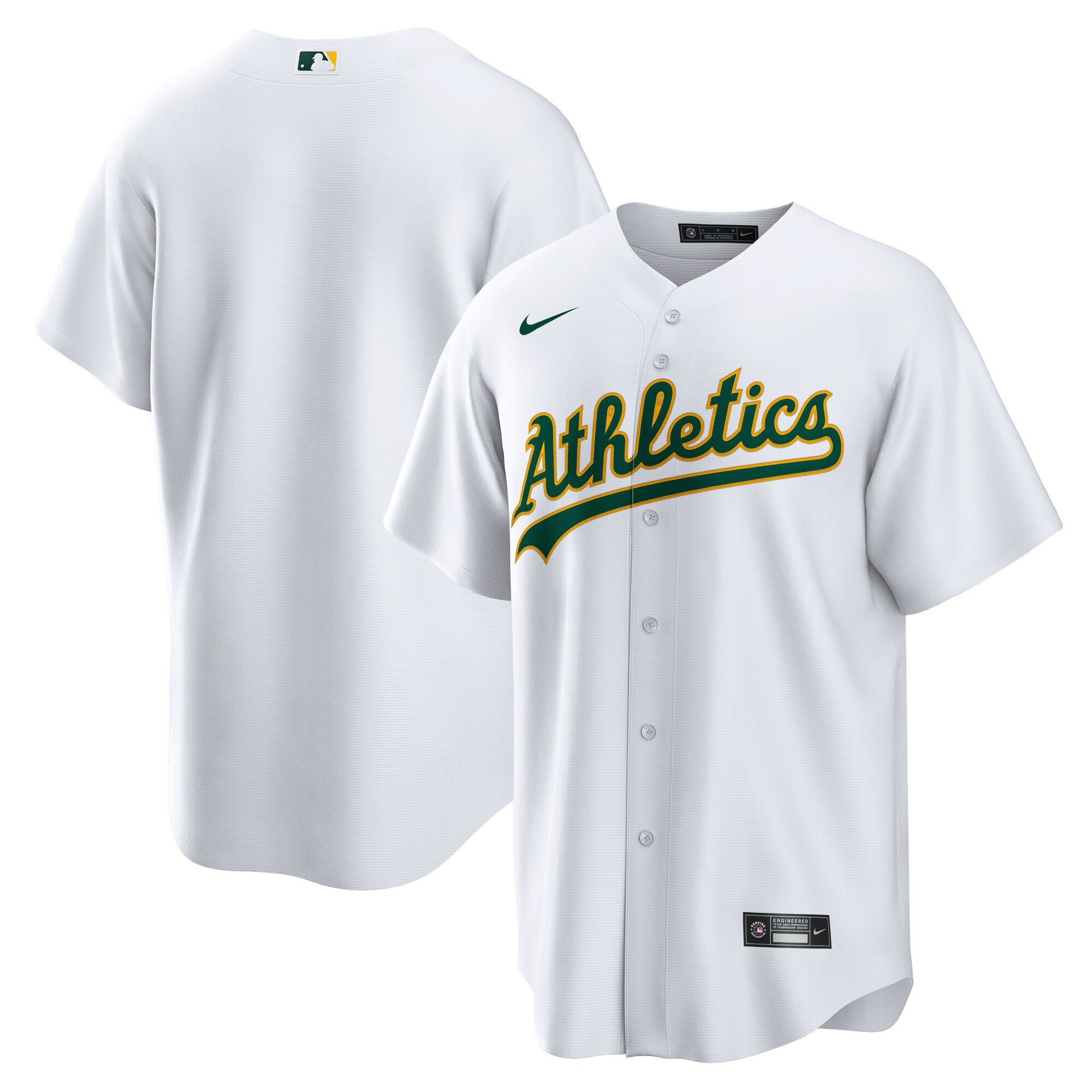 Alternative view of Oakland Athletics Youth Home Blank Replica Baseball Jersey - White