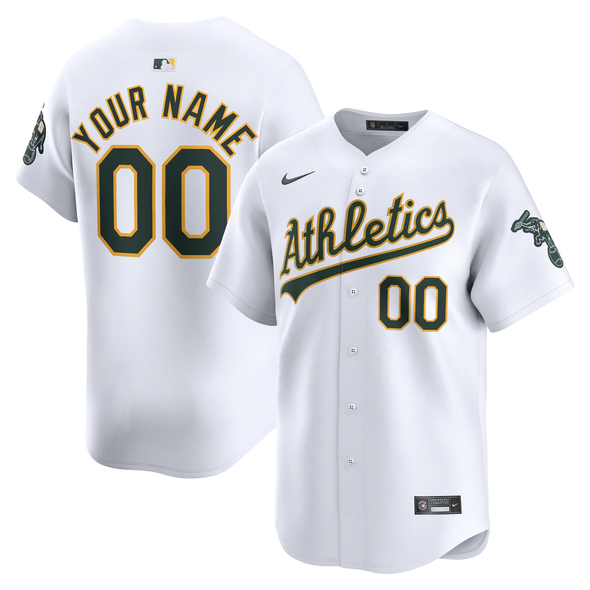Oakland Athletics Youth Home Limited Custom Baseball Jersey - White