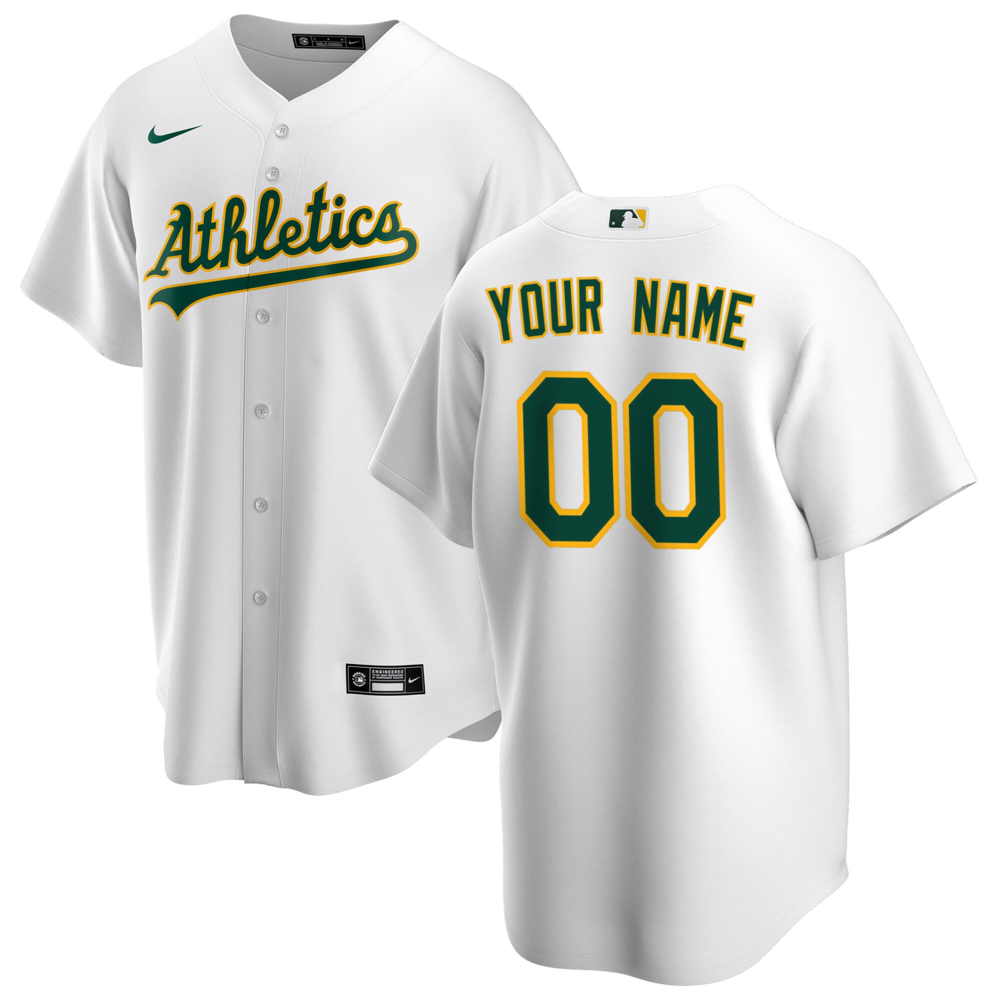 Oakland Athletics Youth Home Replica Custom Baseball Jersey - White