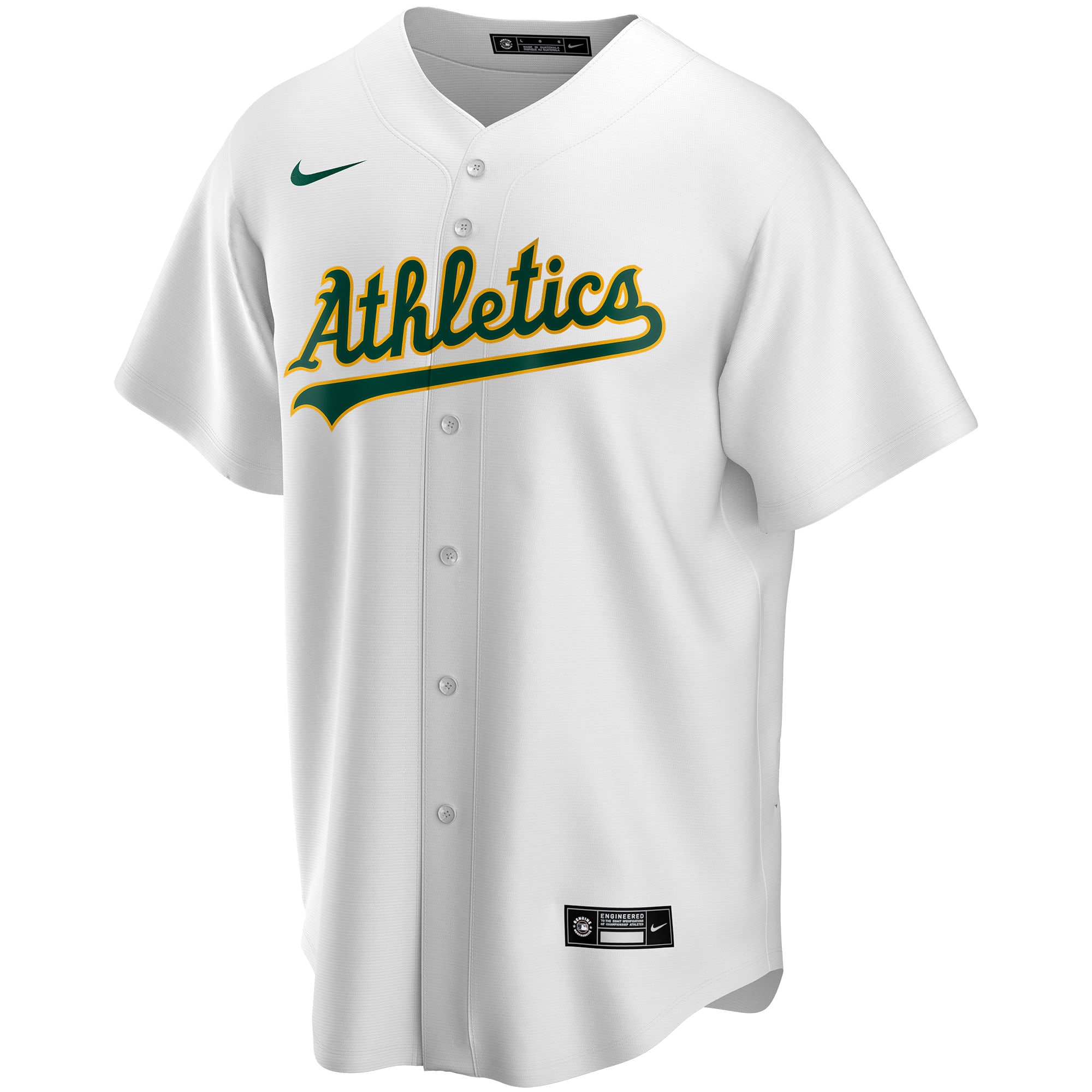 Alternative view of Oakland Athletics Youth Home Replica Custom Baseball Jersey - White