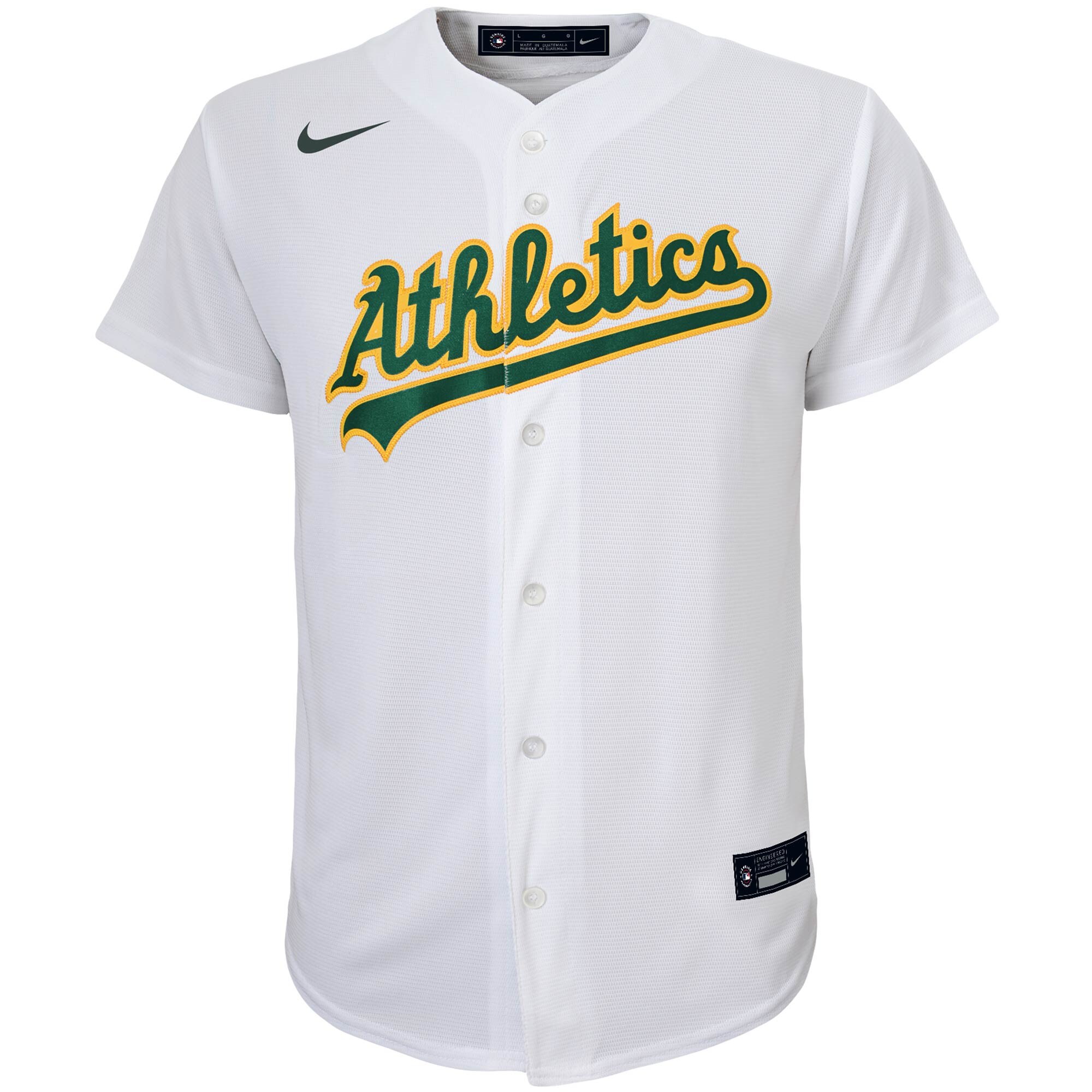 Alternative view of Oakland Athletics Youth Home Replica Team Baseball Jersey - White