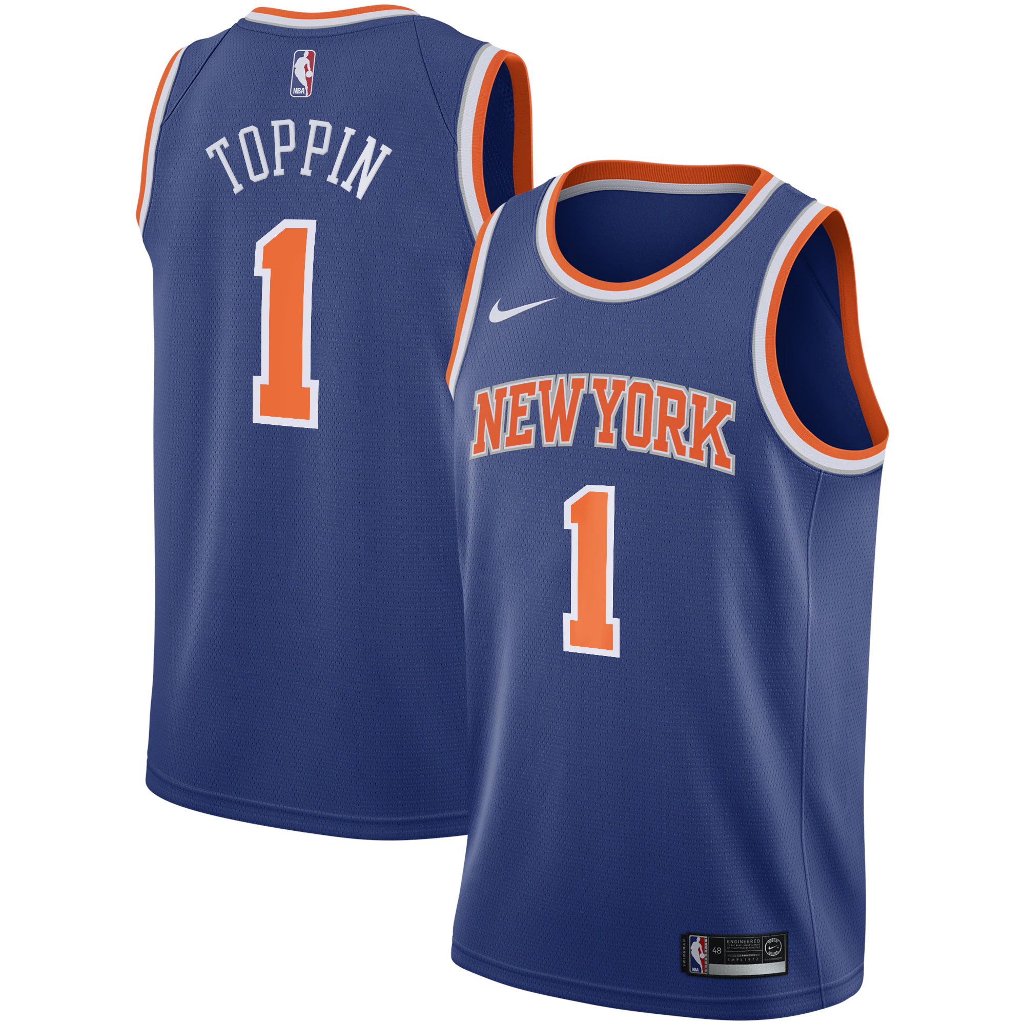 Obi Toppin New York Knicks 2020 Nba Draft First Round Pick Swingman Basketball Jersey Royal - Icon Edition