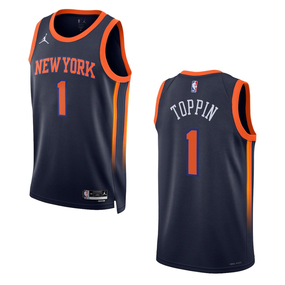 Obi Toppin Statement Edition New York Knicks 2022-23 Black Swingman Basketball Jersey