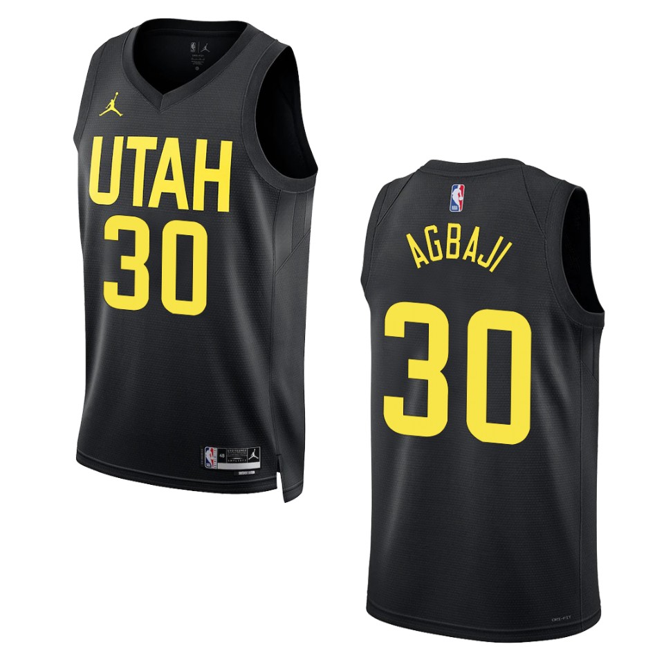 Ochai Agbaji Black Statement Edition 2022-23 Utah Jazz Swingman Basketball Jersey