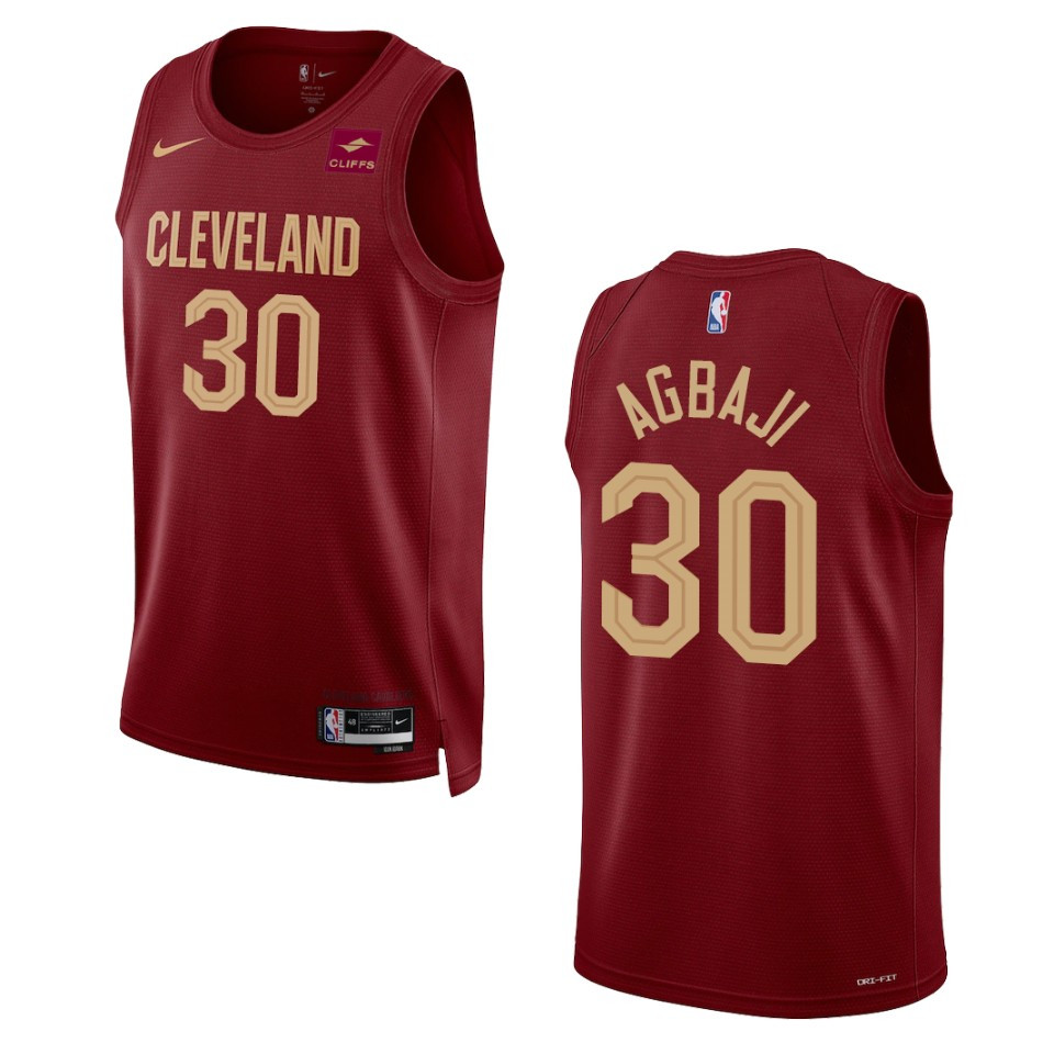 Ochai Agbaji Wine Icon 2022-23 Cleveland Cavaliers Swingman Basketball Jersey