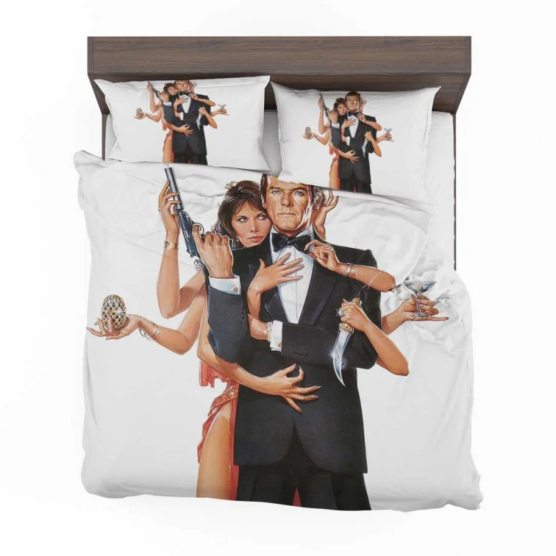 Alternative view of Octopussy Movie James Bond Roger Moore Maud Adams Bedding Set - Custom Bedding Set