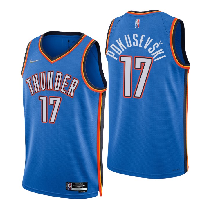 Oklahoma City Thunder Aleksej Pokusevski 75th Anniversary Diamond Basketball Jersey Icon