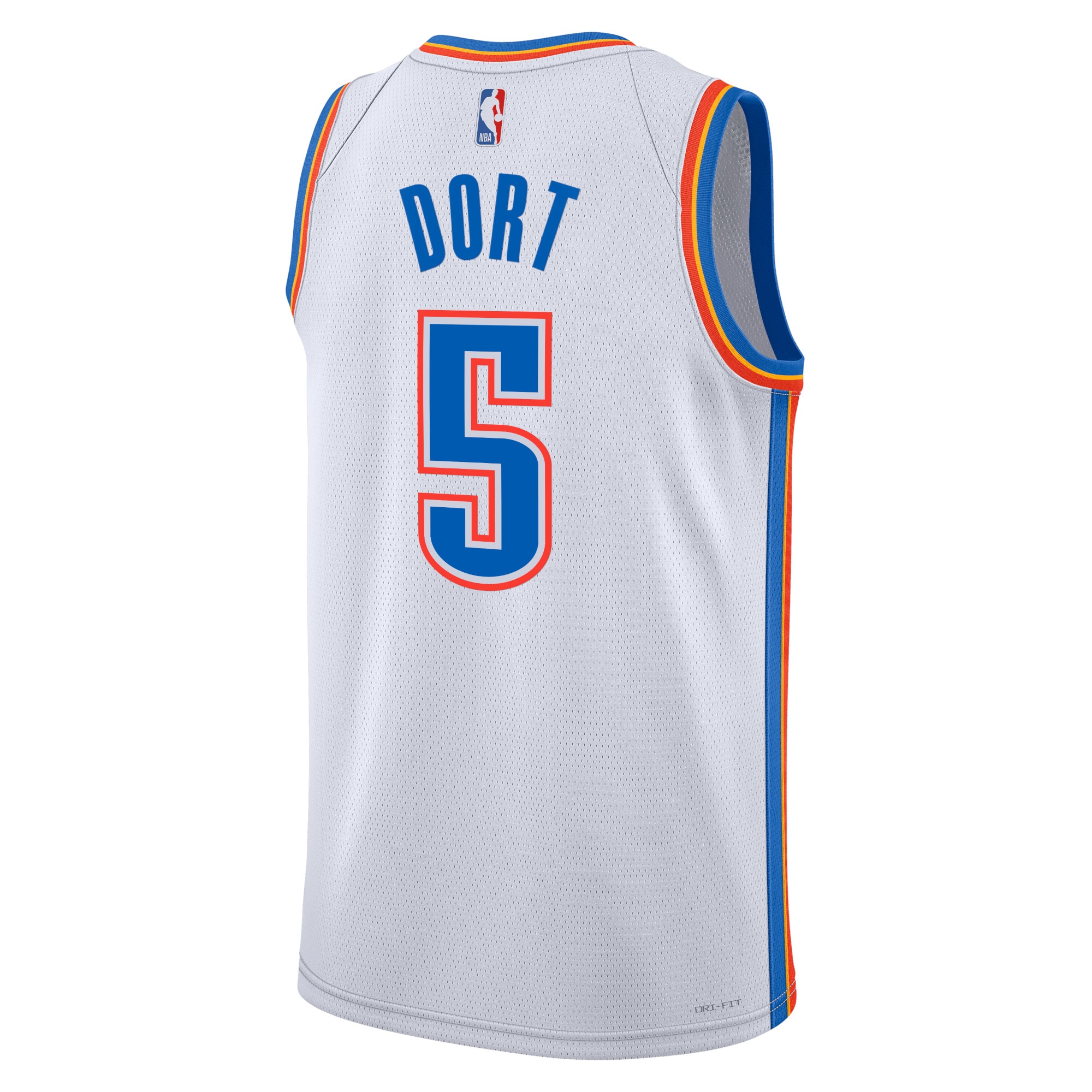 Alternative view of Oklahoma City Thunder Association Edition Swingman Basketball Jersey - White - Luguentz Dort - Unisex - JS250 