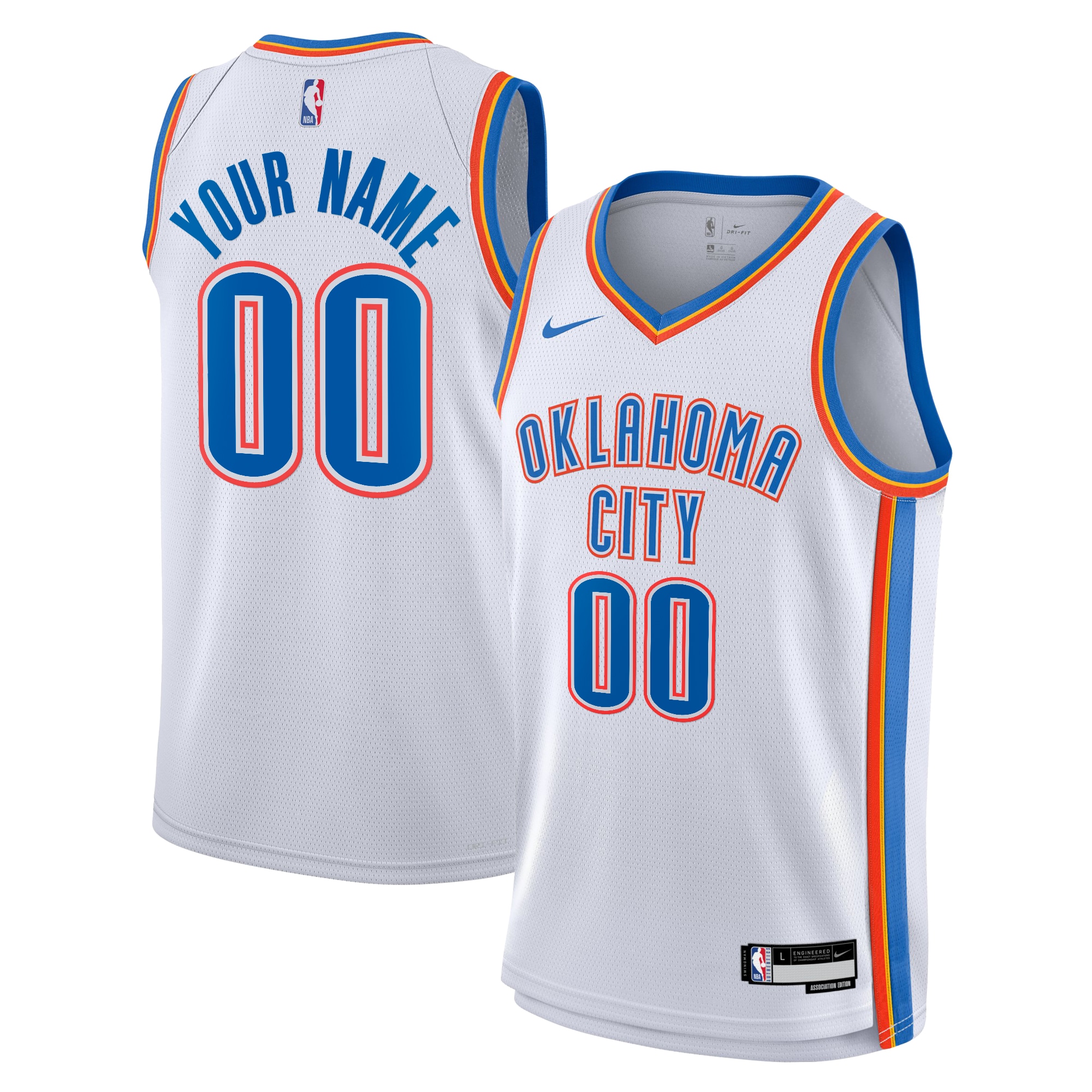 Oklahoma City Thunder Association Swingman Basketball Jersey - Custom - Youth - JS761 