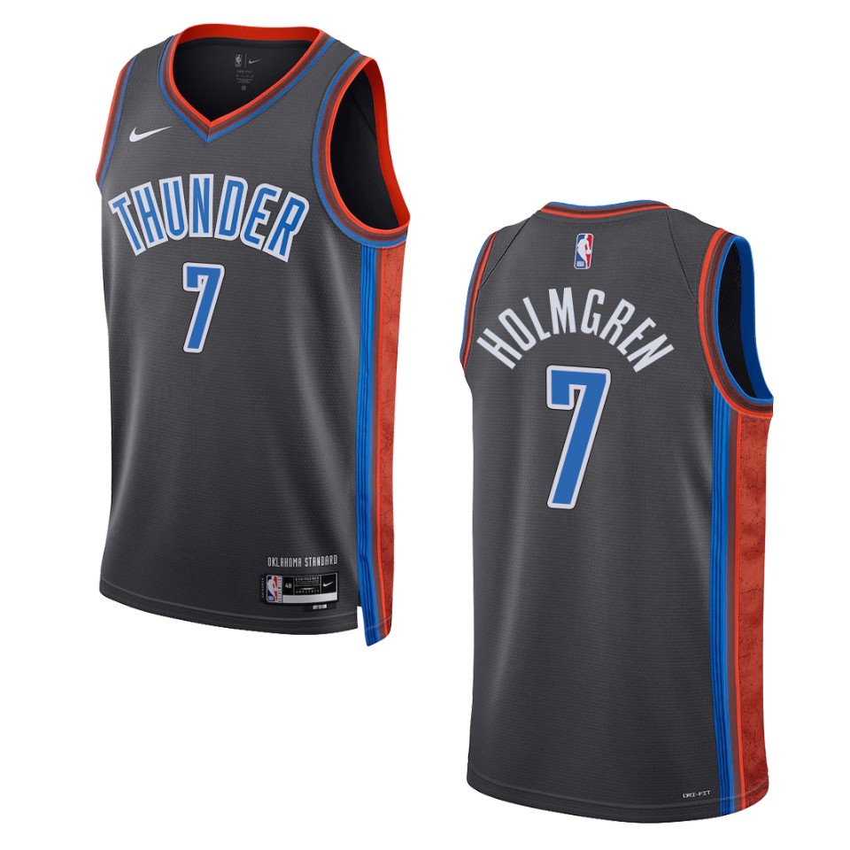 Oklahoma City Thunder Chet Holmgren 2022-23 City Edition Gray Swingman Basketball Jersey