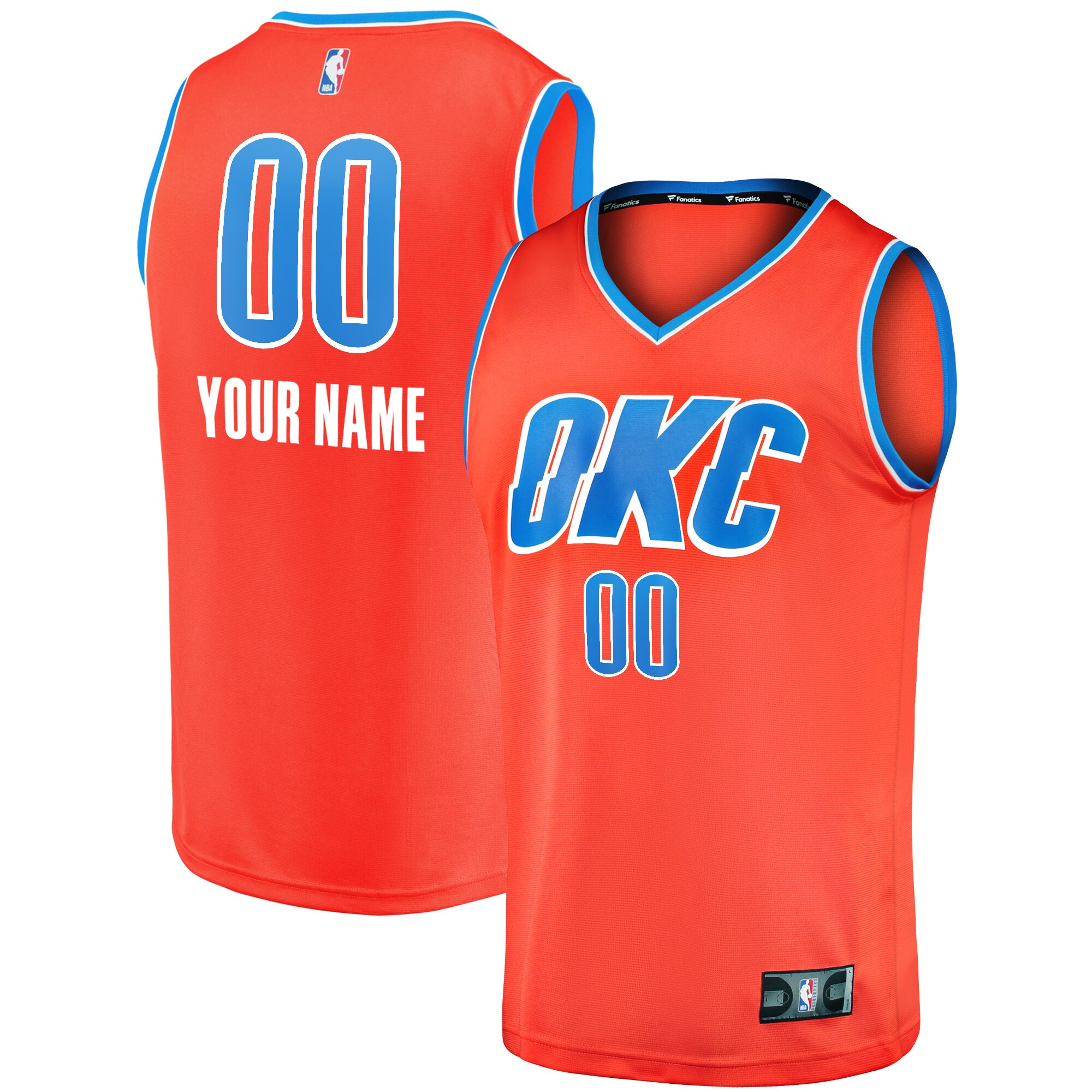 Oklahoma City Thunder Fanatics Youth Fast Break Replica Custom Basketball Jersey - Orange - Statement Edition