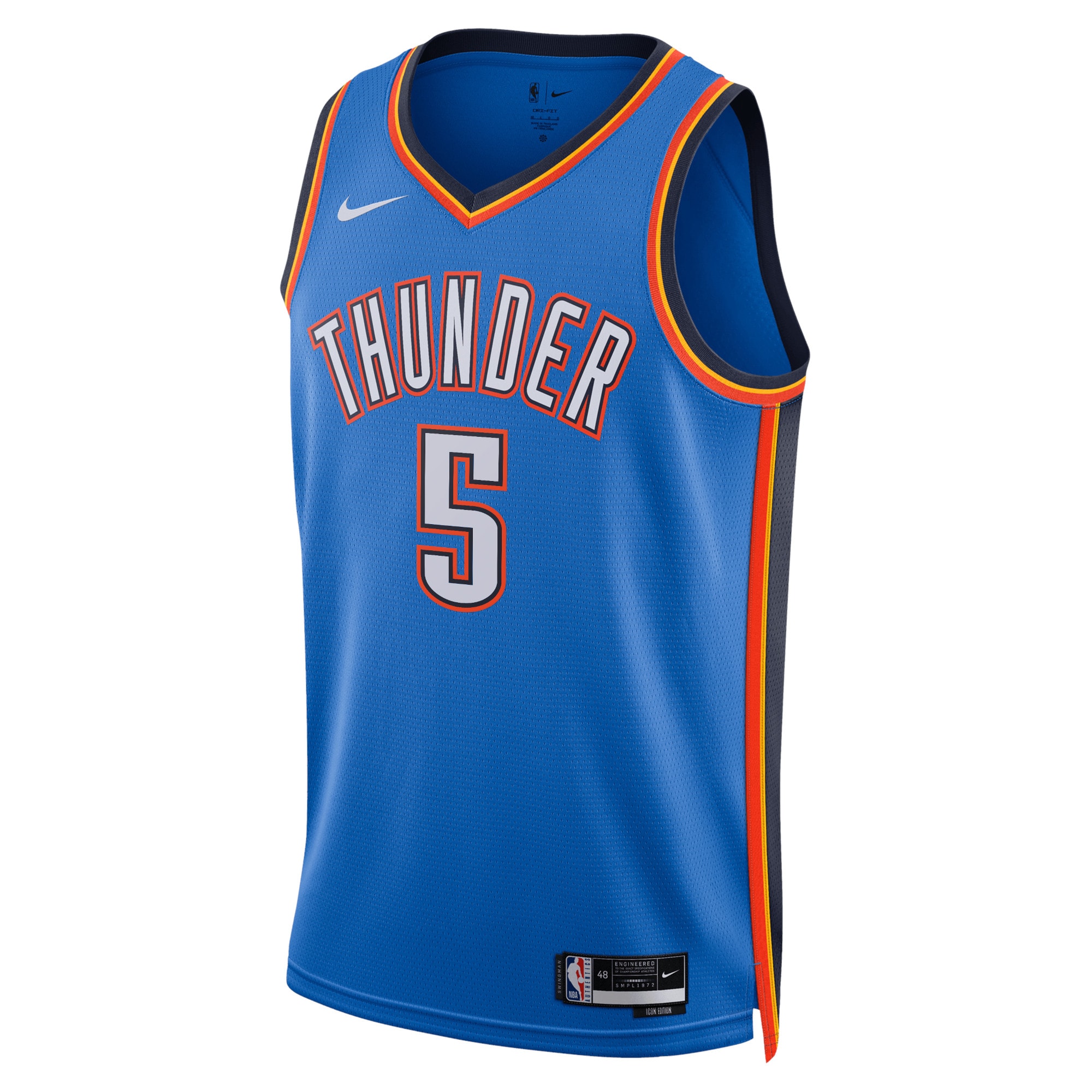 Oklahoma City Thunder Icon Edition Swingman Basketball Jersey - Blue - Luguentz Dort - Unisex - JS675 