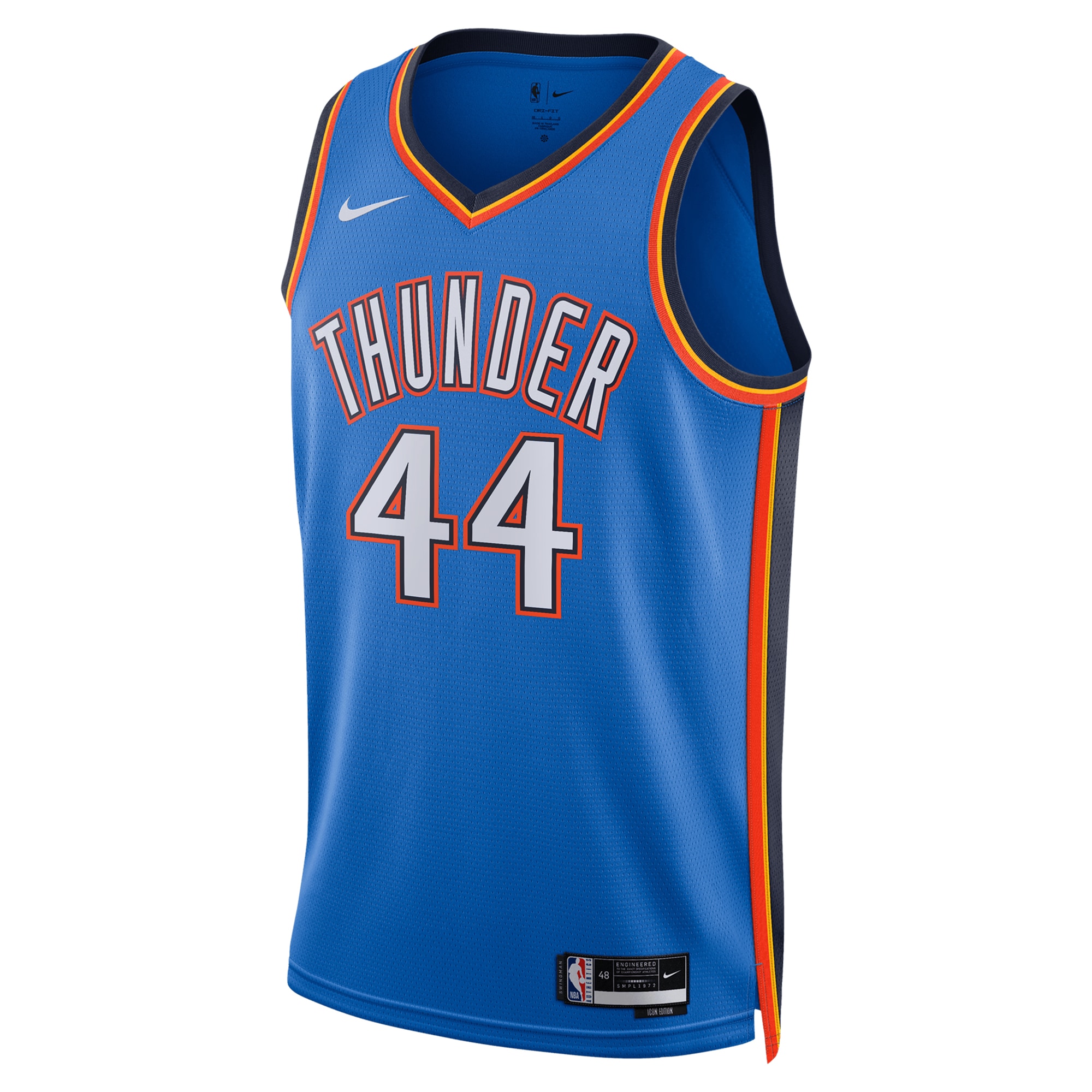 Alternative view of Oklahoma City Thunder Icon Swingman Basketball Jersey - Blue - Nikola Topić - Unisex - JS776 