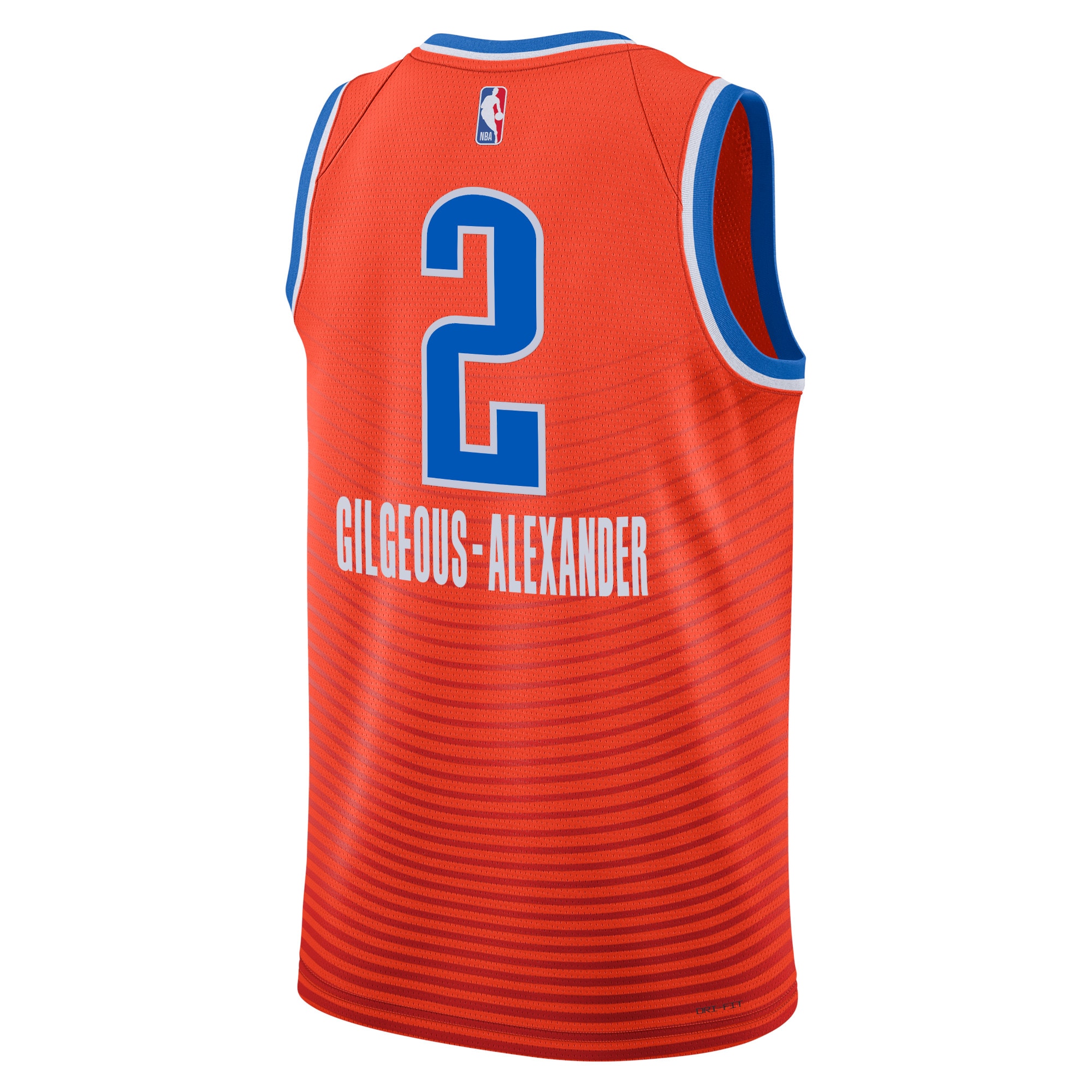 Alternative view of Oklahoma City Thunder Jordan Statement Edition Swingman Jersey - Orange - Shai Gilgeous-Alexander - Unisex - JS542 