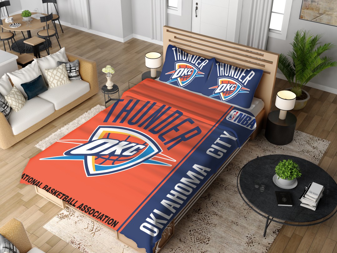 Alternative view of Oklahoma City Thunder NBA Basketball Bedding Set - Custom Bedding Set