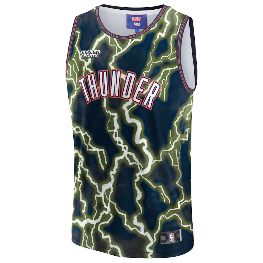 Alternative view of Oklahoma City Thunder NBA & KidSuper Studios Unisex Hometown Basketball Jersey - Black - JS243 