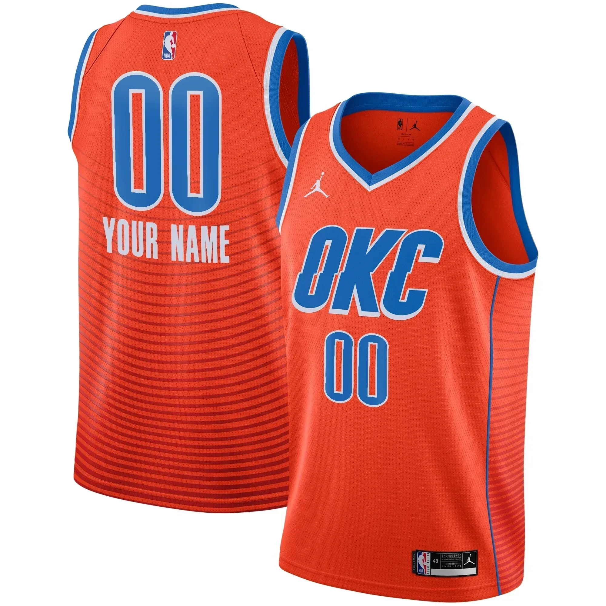 Oklahoma City Thunder Swingman Custom Basketball Jersey - Statement Edition - Orange - JS611 