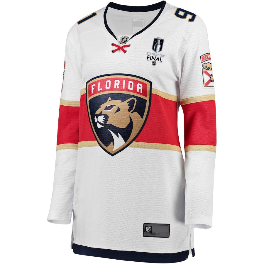 Alternative view of Oliver Ekman-Larsson 91 Florida Panthers 2024 STANLEY CUP Final Women's Away Breakaway Hockey Jersey - White - JS949 