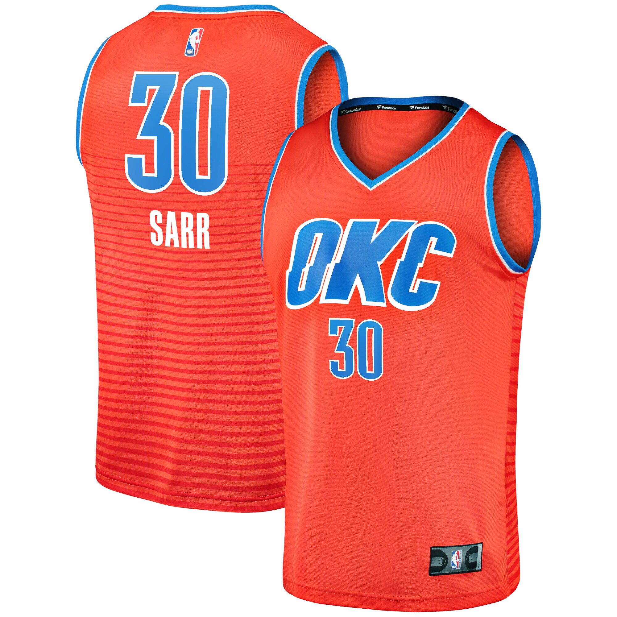 Olivier Sarr Oklahoma City Thunder Fanatics Fast Break Replica Player Basketball Jersey - Statement Edition - Orange