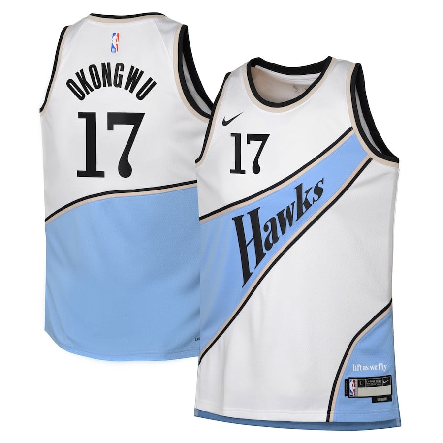 Onyeka Okongwu 17 Atlanta Hawks 2024/25 Swingman Player YOUTH Basketball Jersey - City Edition - White - JS479 