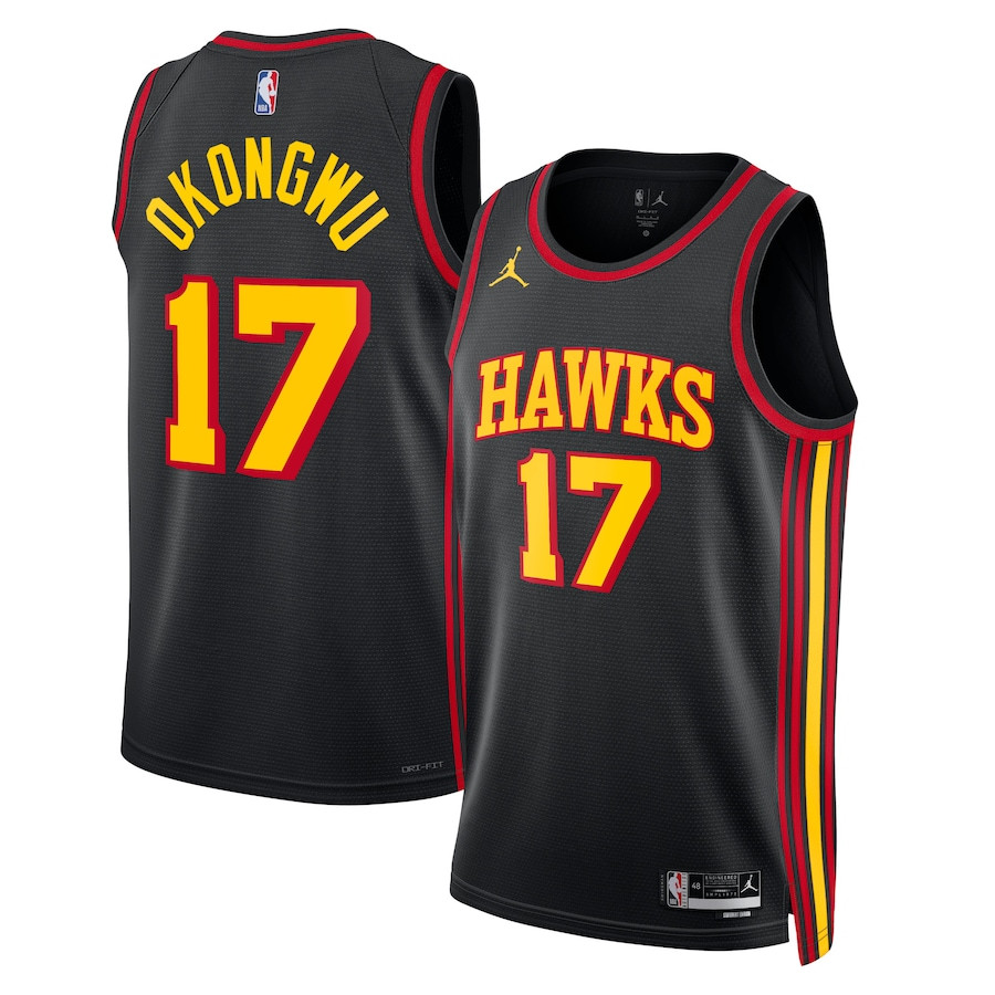 Onyeka Okongwu 17 Atlanta Hawks Unisex Swingman Basketball Jersey - Statement Edition - Black - JS993 