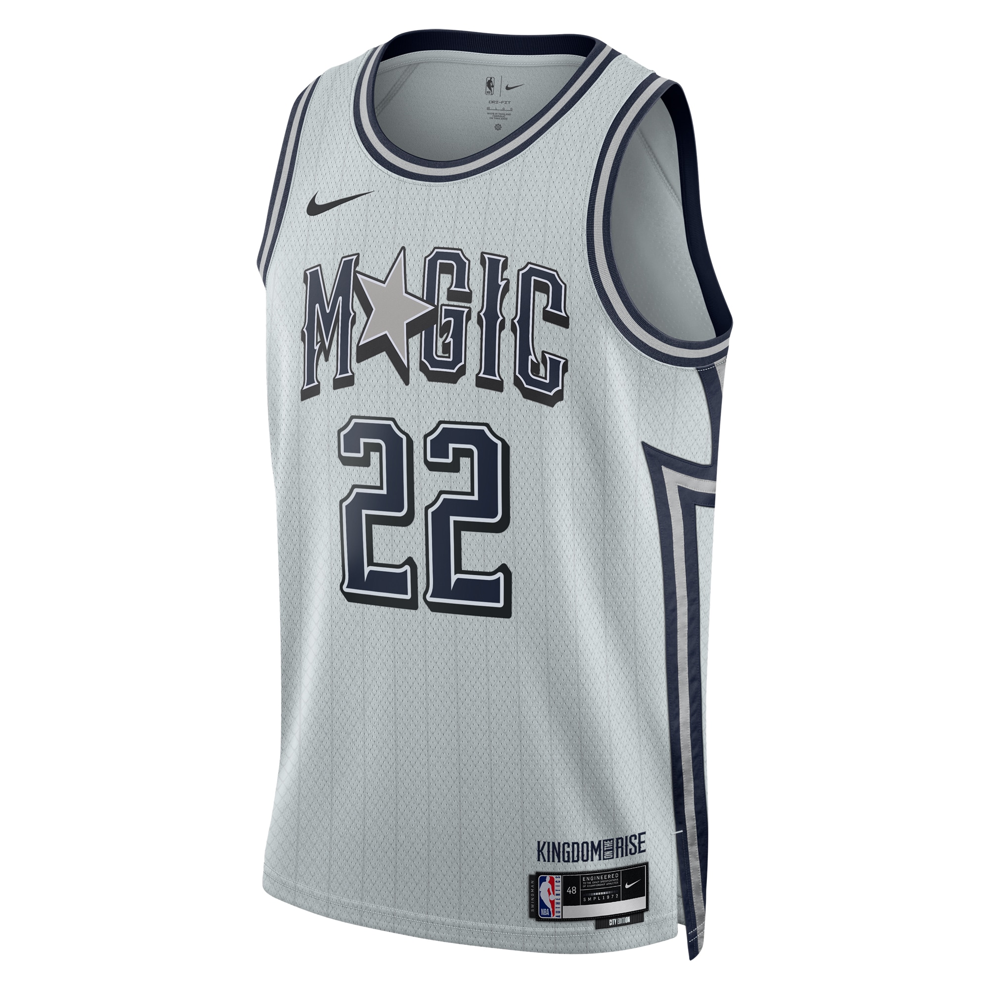 Alternative view of Orlando Magic City Edition Swingman Basketball Jersey 2024 - Silver - Franz Wagner - Unisex - JS529 