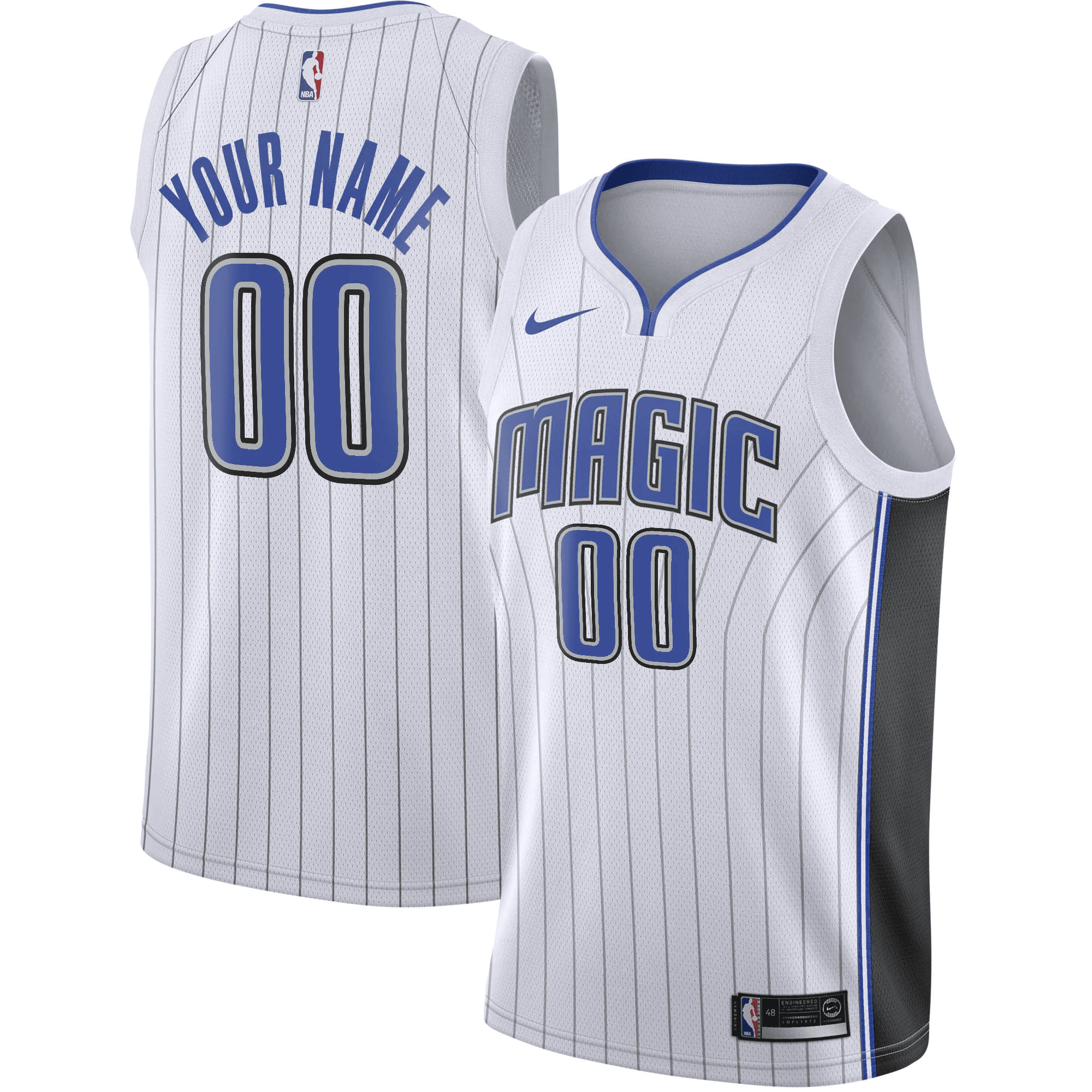 Orlando Magic Custom Swingman Basketball Jersey White - Association Edition Basketball Jersey - JS850 