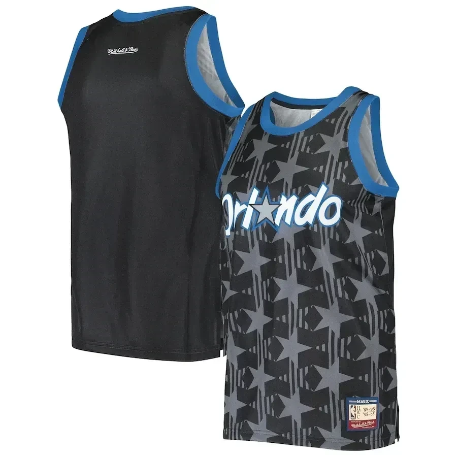 Orlando Magic Mitchell & Ness Hardwood Classics Team Heritage Tank Top - Black Jersey - JS259 