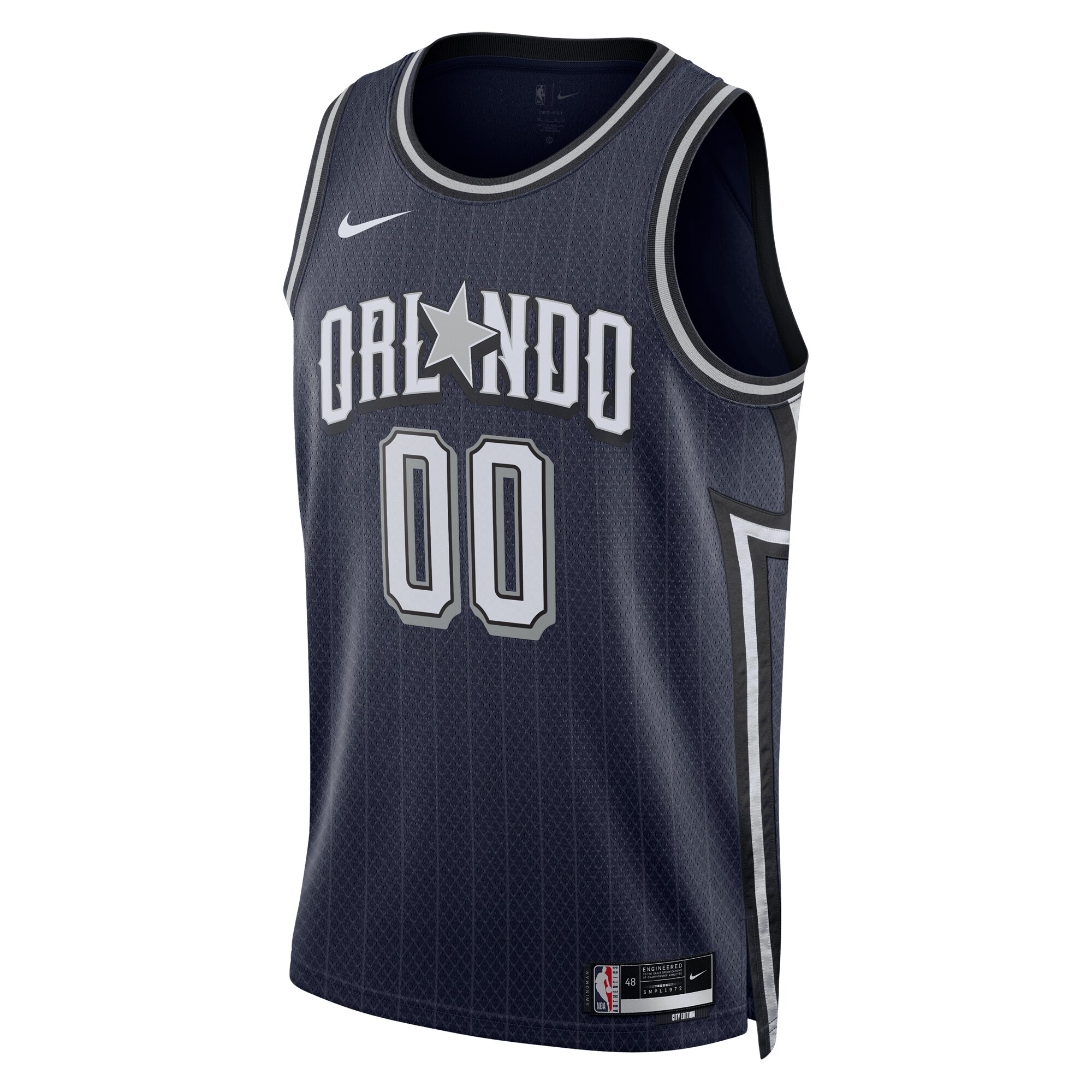 Alternative view of Orlando Magic Unisex 2023/24 Custom Swingman Basketball Jersey - Navy - City Edition