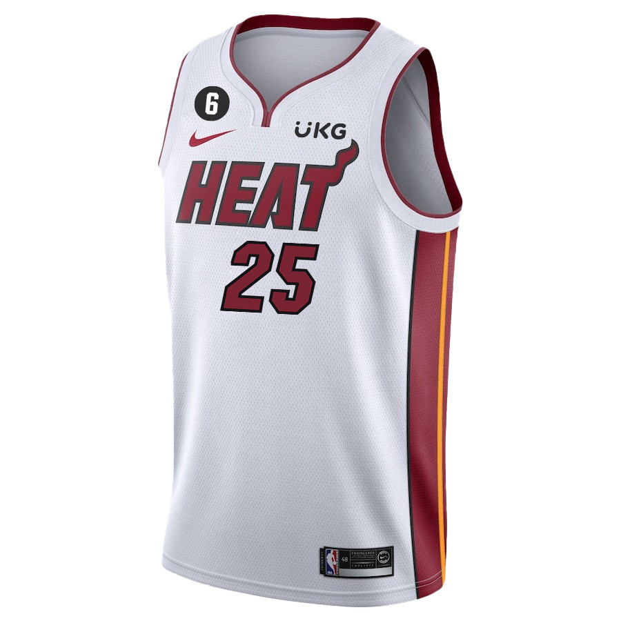 Alternative view of Orlando Robinson 25 Miami Heat Final Champions 2023 Swingman Basketball Jersey - White - JS698 