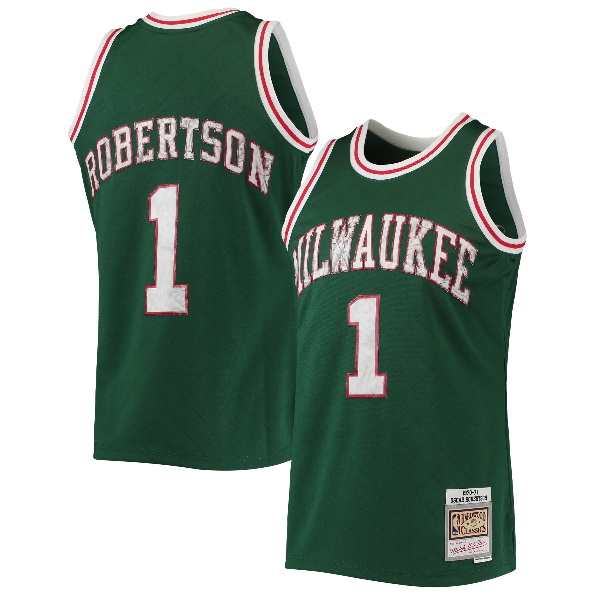 Oscar Robertson Milwaukee Bucks Mitchell & Ness 1996/97 Hardwood Classics Nba 75th Anniversary Diamond Swingman Basketball Jersey - Green