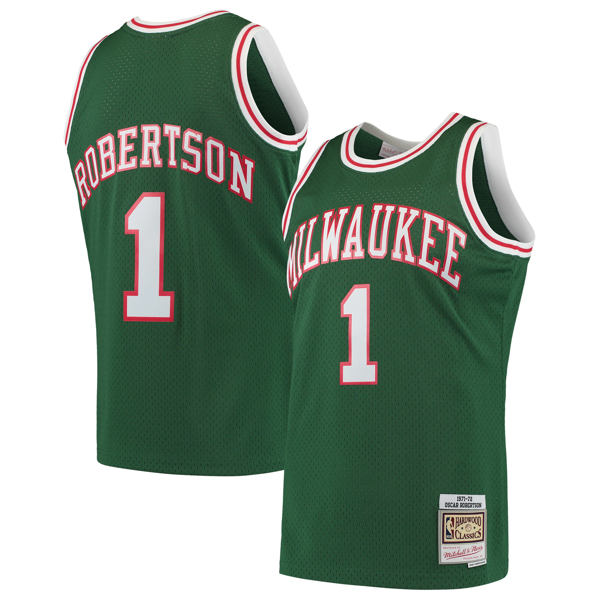 Oscar Robertson Milwaukee Bucks Mitchell & Ness Hardwood Classics 1971-72 Swingman Basketball Jersey - Green