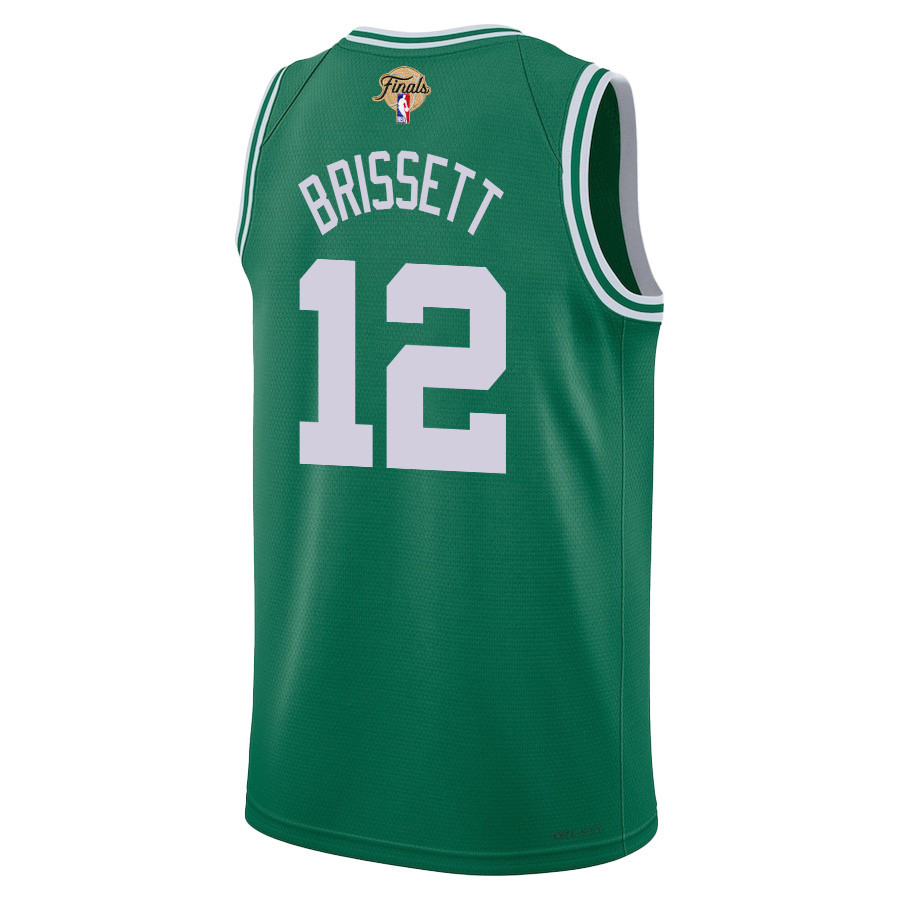Alternative view of Oshae Brissett 12 Boston Celtics 2024 FINALS PATCH Icon Edition Basketball Jersey - Kelly Green - JS902