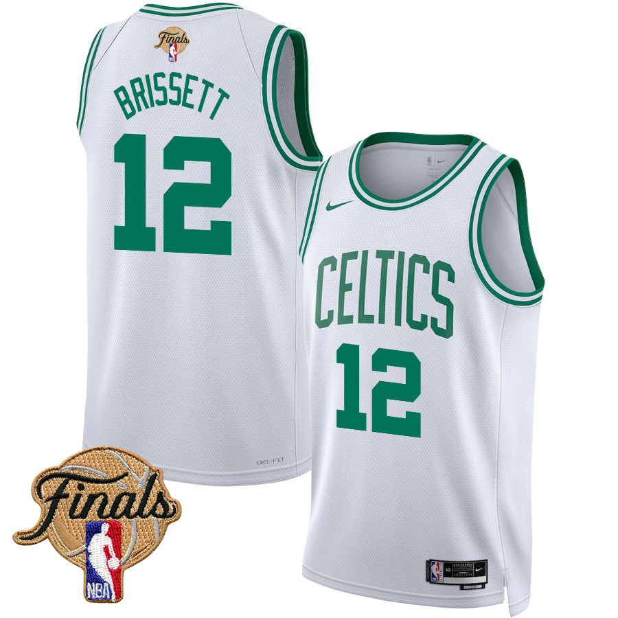 Oshae Brissett 12 Boston Celtics 2024 FINALS PATCH Swingman Basketball Jersey - Association Edition - White - JS614