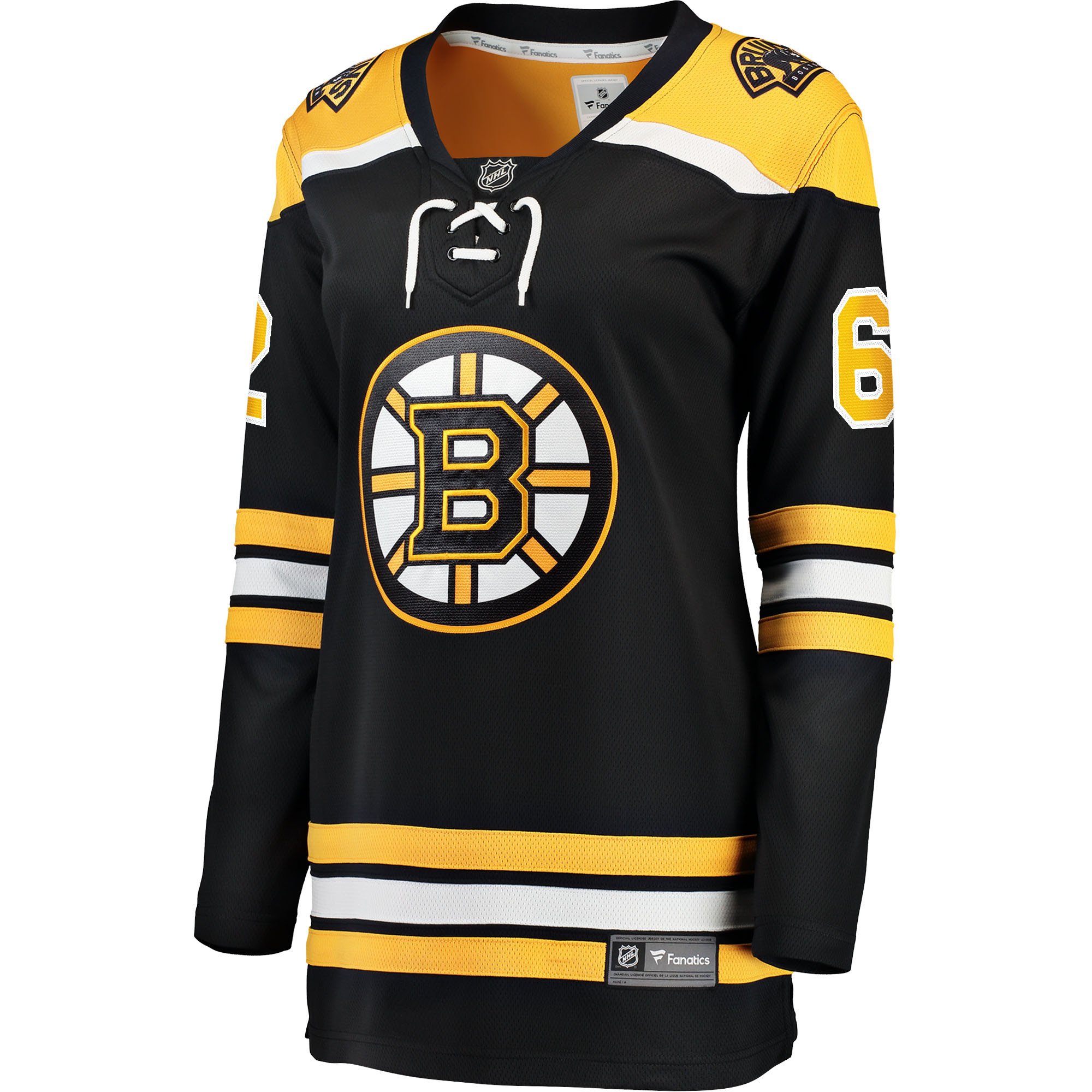 Alternative view of Oskar Steen 62 Boston Bruins Home Breakaway Hockey Jersey - Women, Black - JS686 
