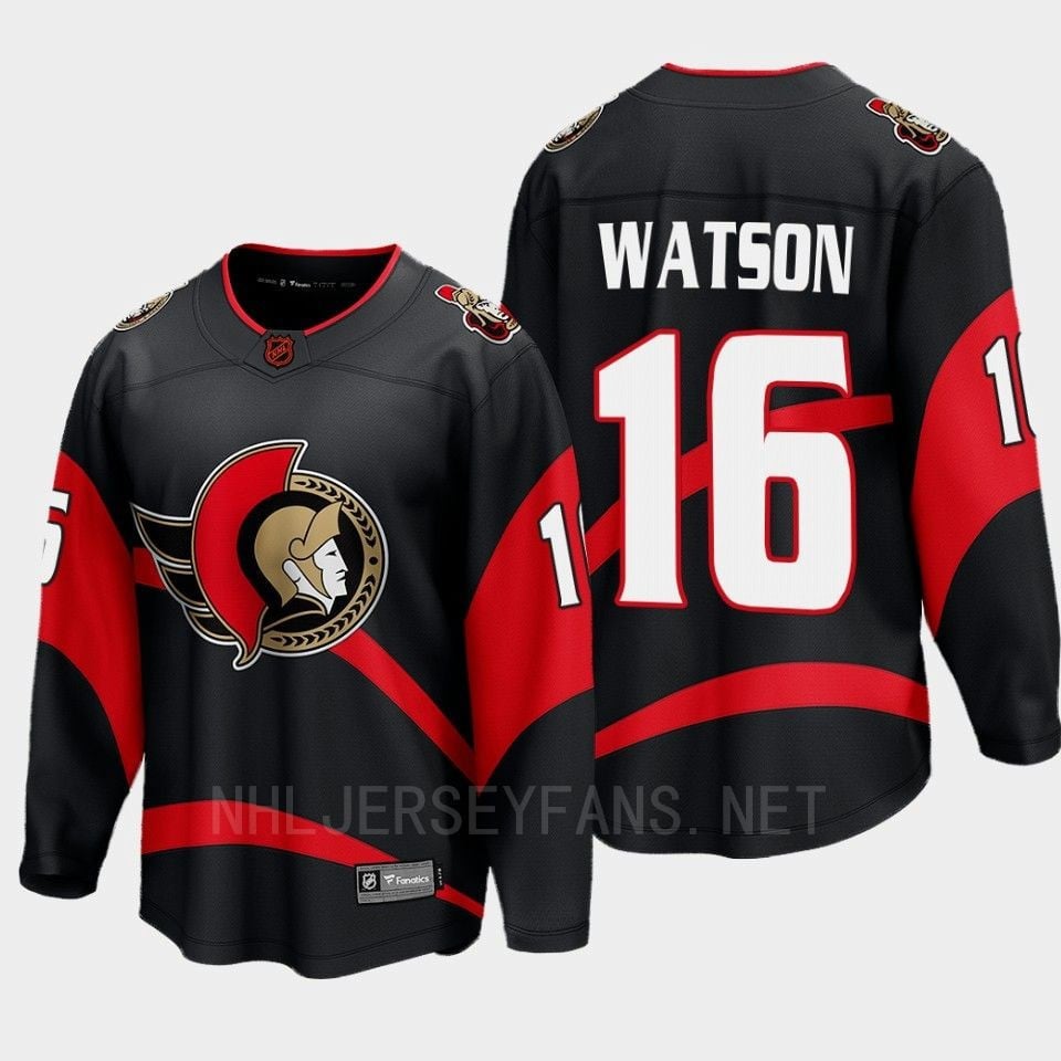 Ottawa Senators 2022 Austin Watson 16 Special Edition 2.0 Black Hockey Jersey Breakaway Player - JS622 